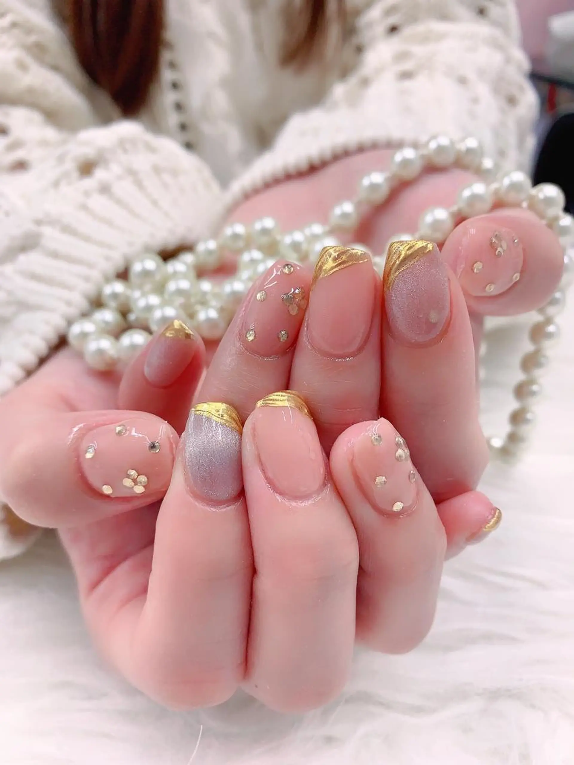 ネイル ハンドネイル ネイルサロンAiri 長さ出し·シンプルのネイルデザイン