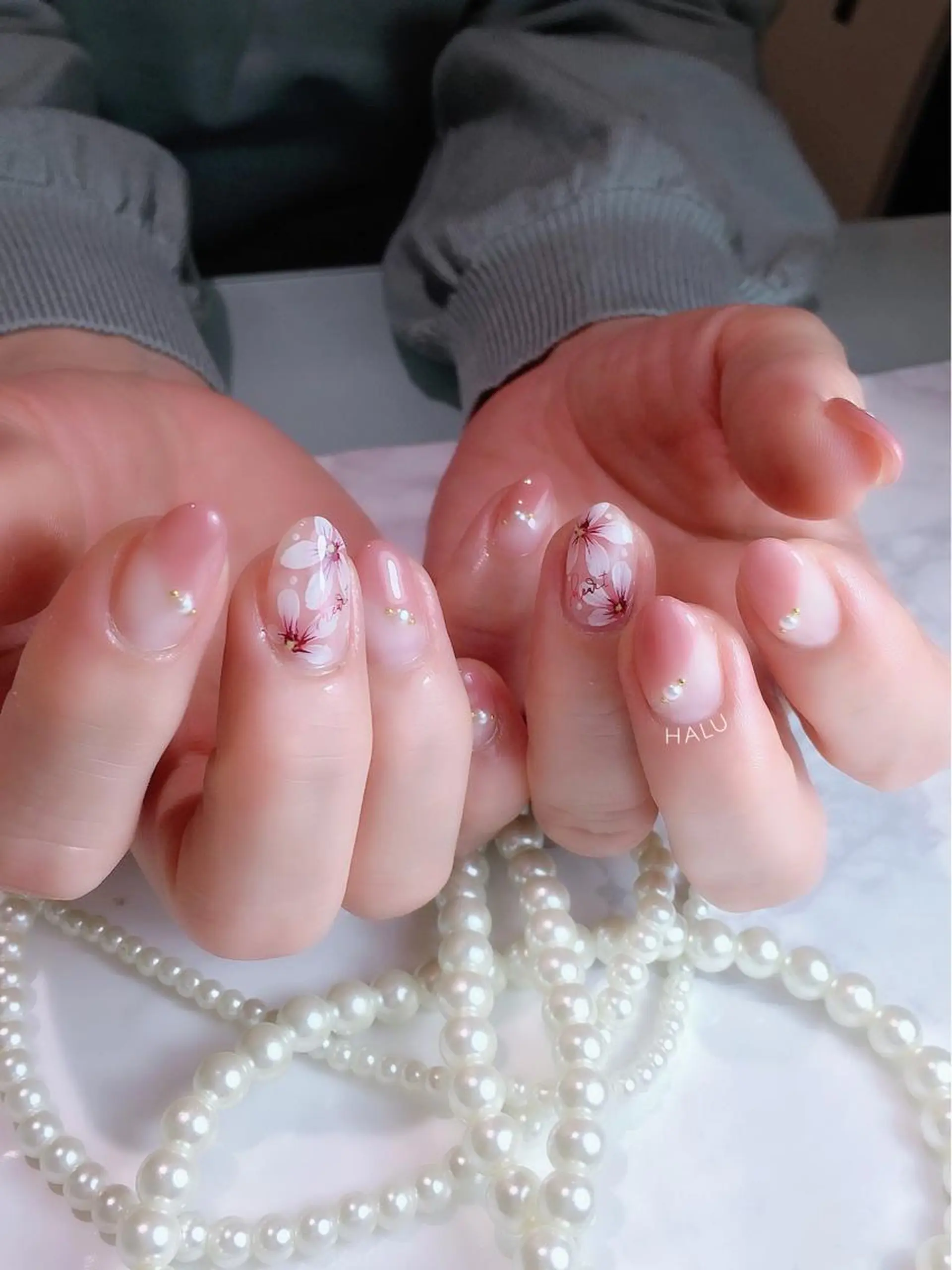 ネイル ピンク ピンクベージュ HALU ハルのネイルデザイン