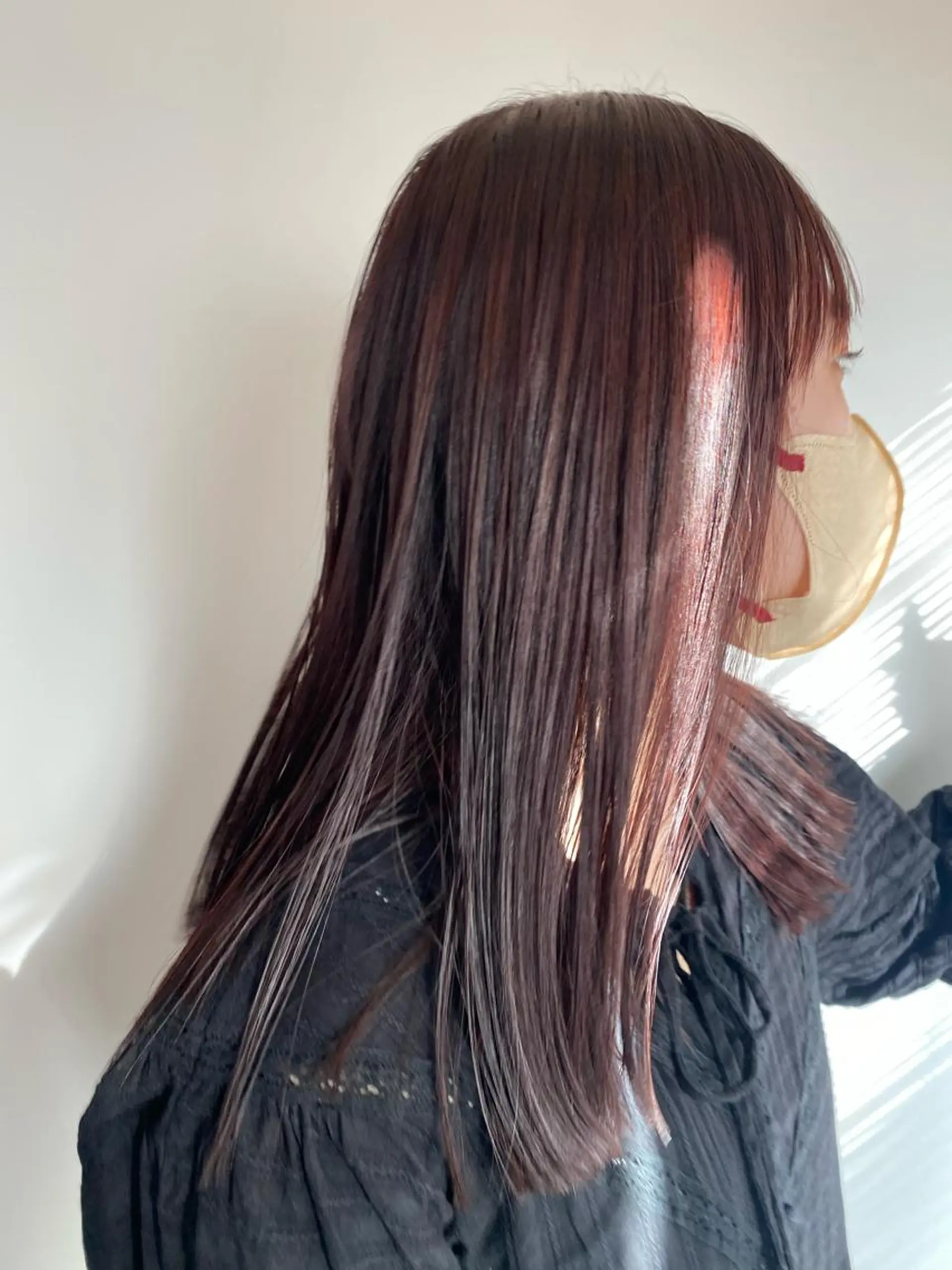 ミディアム カラー ブラウンカラー グレージュ レッドカラー 砂原 ひよりのヘアスタイル