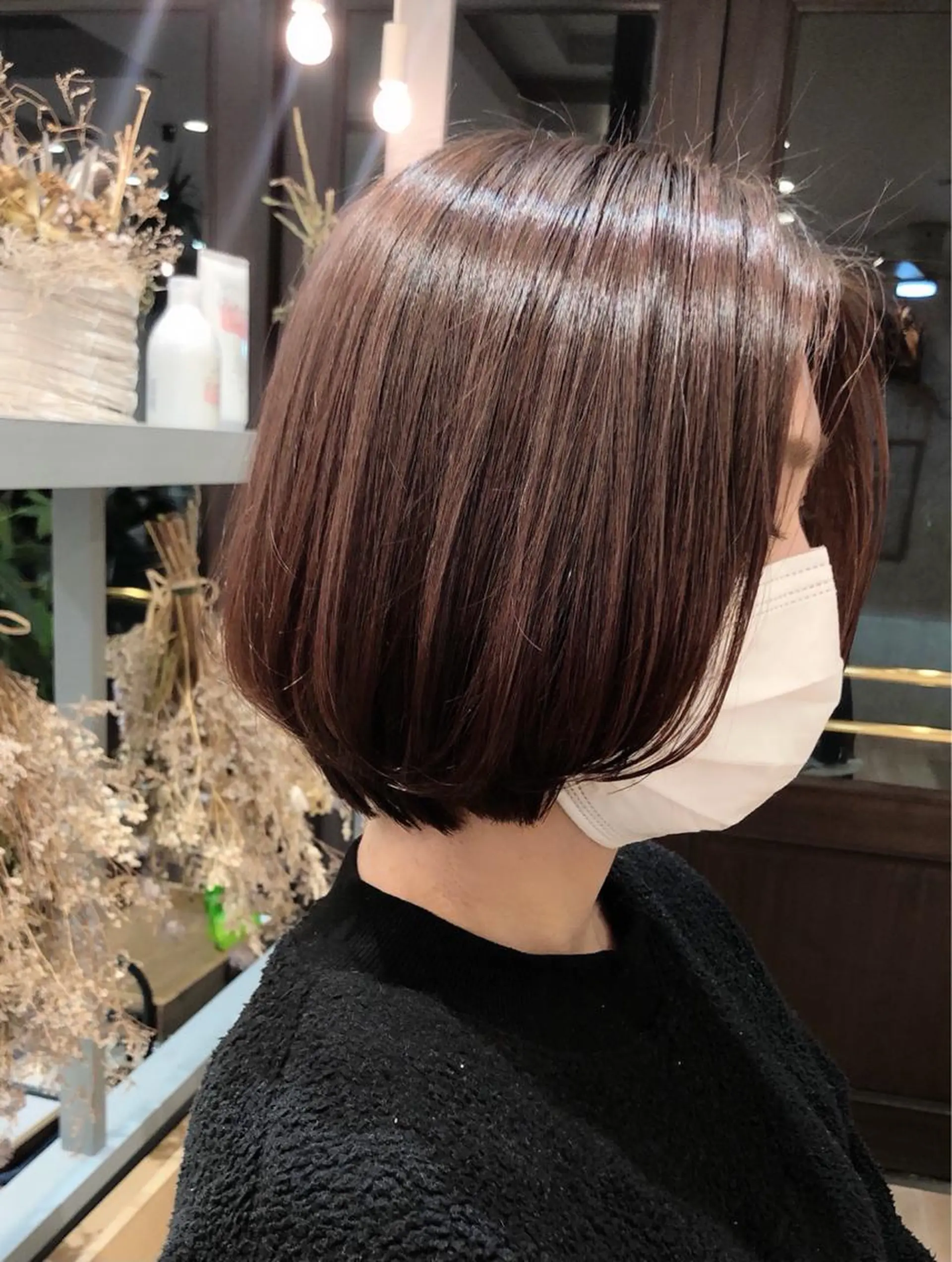 ショート カラー ブラウンカラー ピンクカラー ボブ 三村 桜生のヘアスタイル