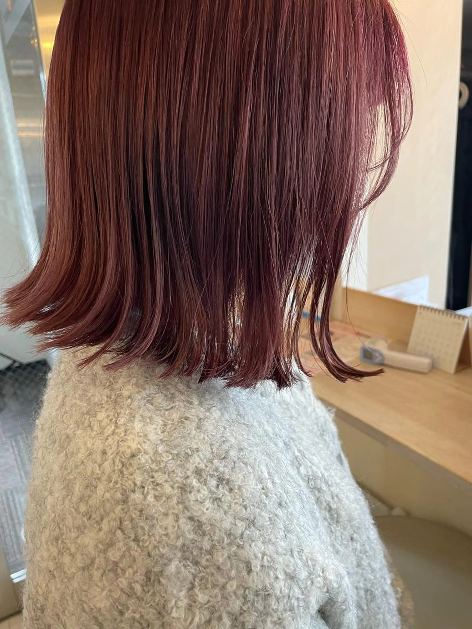 ミディアム カラー 切りっぱなしボブ ブリーチ ラベンダーカラー ラベンダーピンク ピンクカラー カット ヘアカラー ボブウルフ／ボブ Satsuki【名駅のヘアスタイル