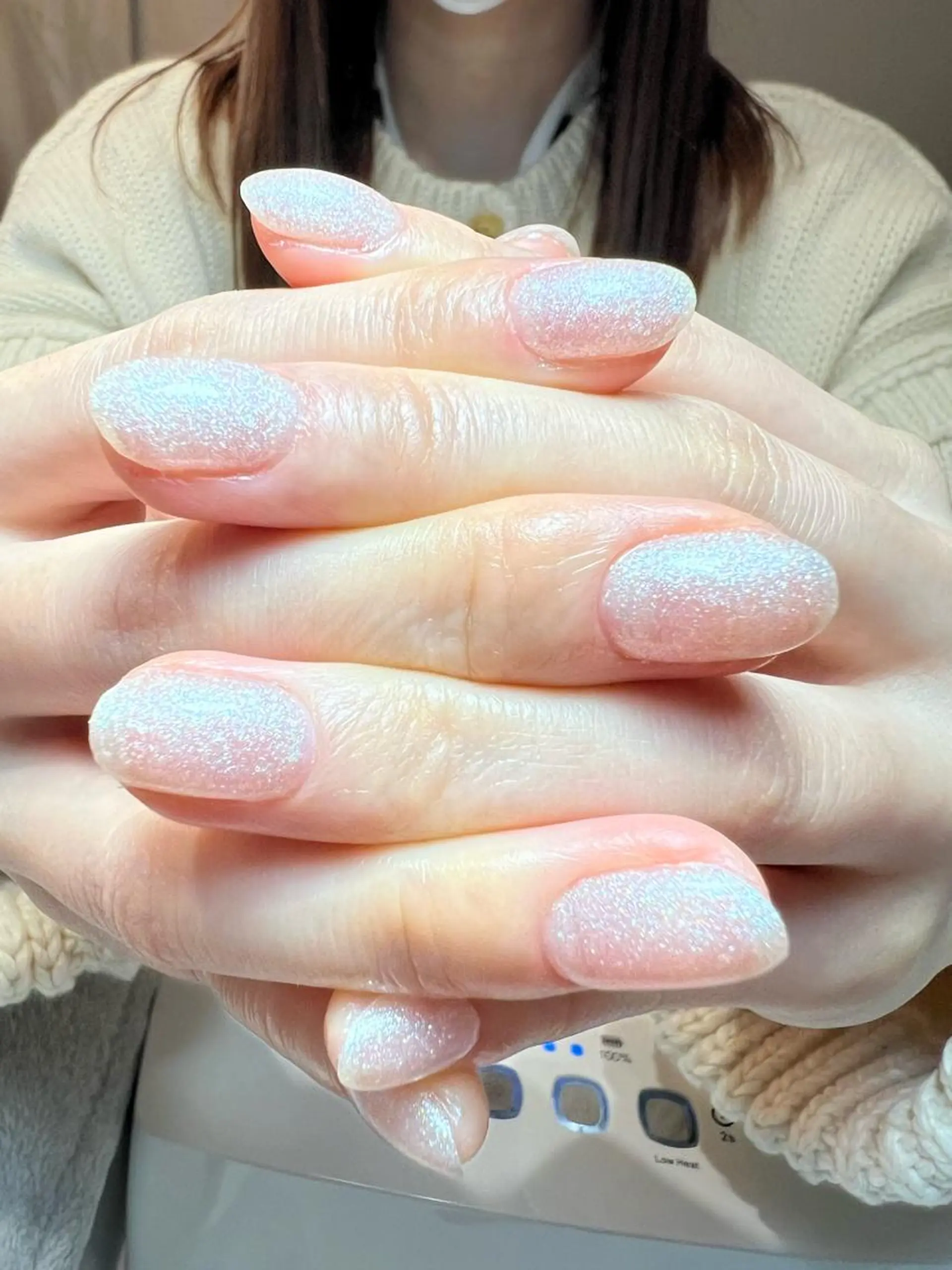 ネイル ジェルネイル ラメ(グリッター) ワンカラーネイル bijou nails　蓮のネイルデザイン