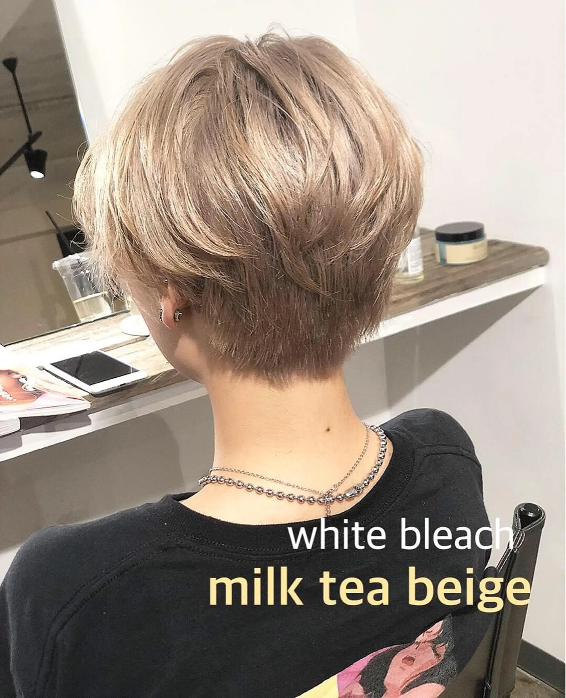 ショート カラー ハイトーン/レイヤー /ケアブリーチ石川治のヘアスタイル