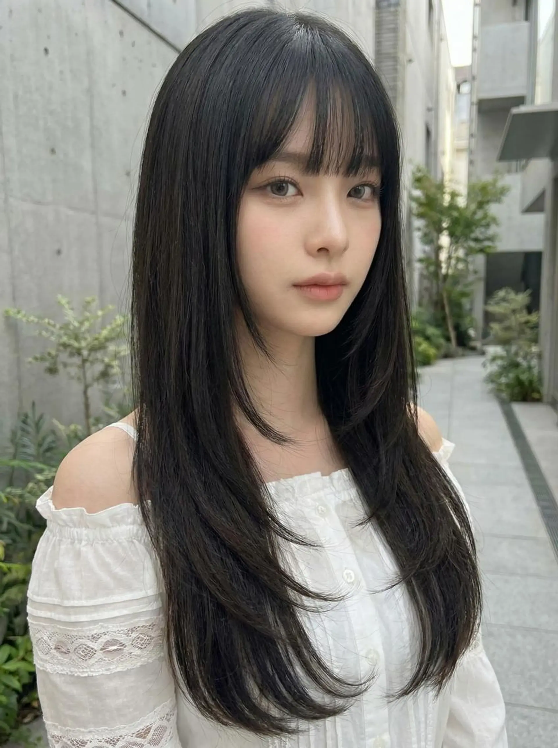 ロング 縮毛矯正 トリートメント ✨ブリーチなし× 髪質改善⚡新宿駅近のヘアスタイル