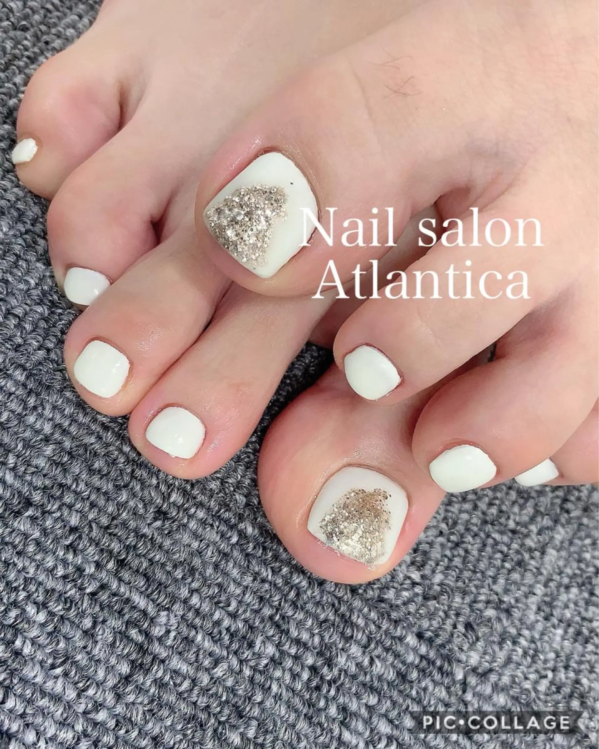 ネイル ラメ(グリッター) フットネイル Nail salon ✩ ｱﾄﾗﾝﾃｨｶのネイルデザイン