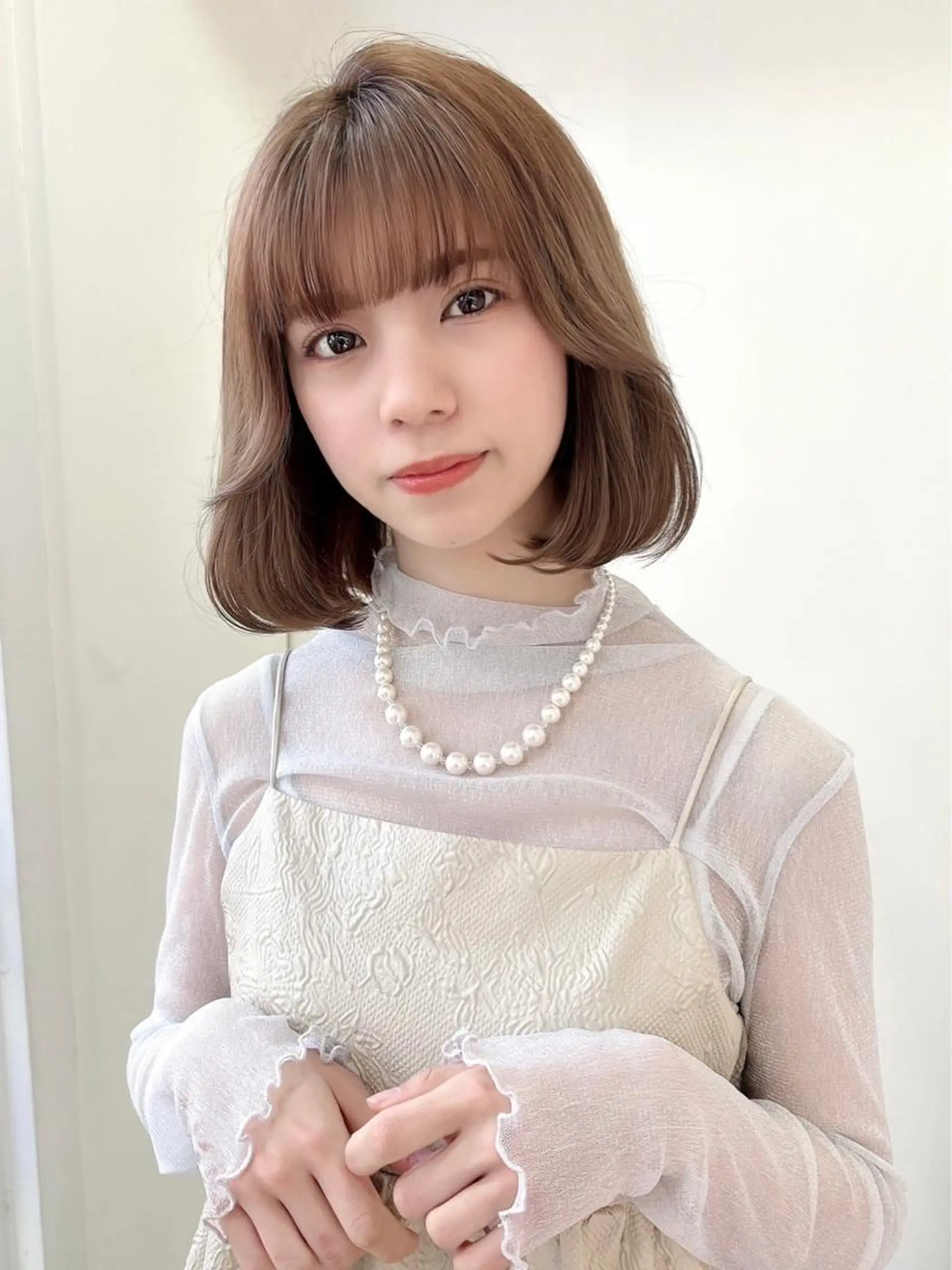 セミロング カラー 透明感カラー 古山 結季🌙🖤のヘアスタイル