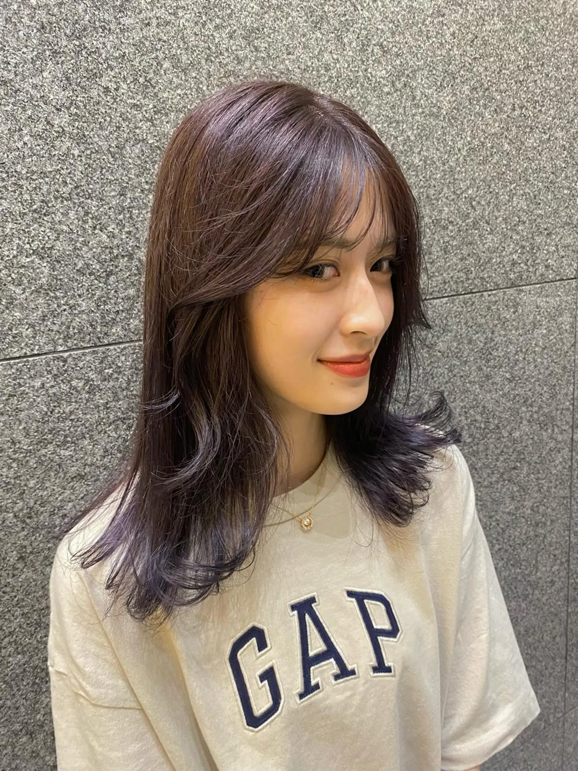 ミディアム デザインカラー/ボブ ブリーチカラー/ユリのヘアスタイル