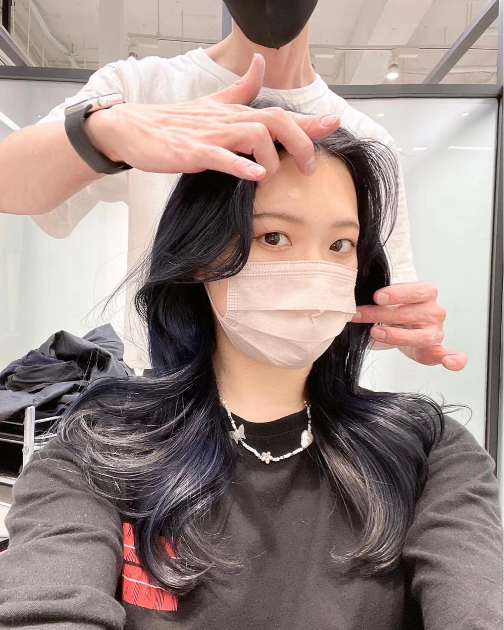 ロング カット ヘアカラー トリートメント 韓国レイヤーカット 髪質改善▫️水野有真のヘアスタイル