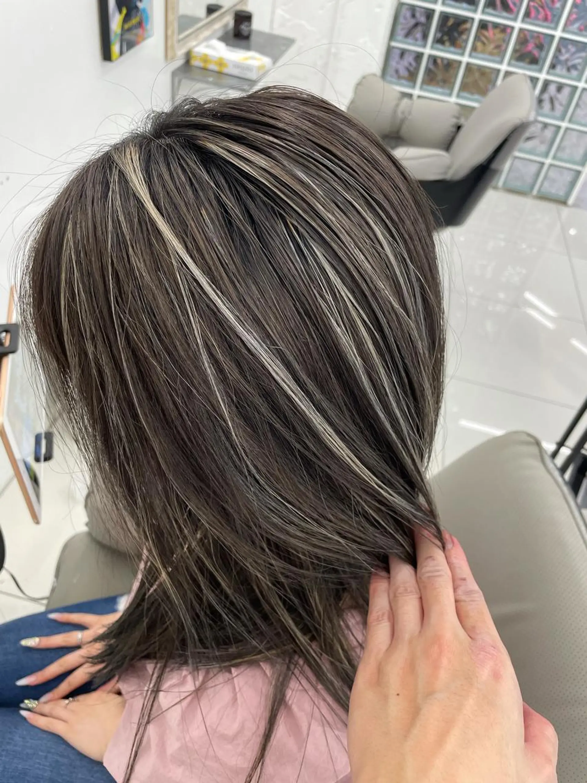 ロング ヘアカラー トリートメント 家田 竜のヘアスタイル