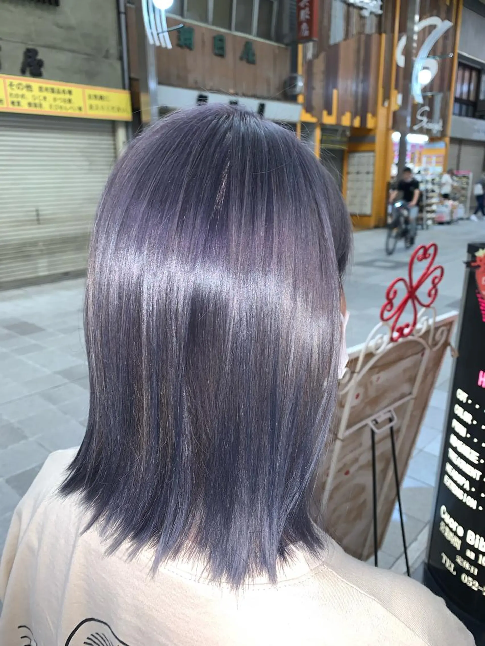 ミディアム カラー ヘアアレンジ アッシュ パープルカラー パープルアッシュ 今村公介 ブリーチ特化、派手髪のヘアスタイル