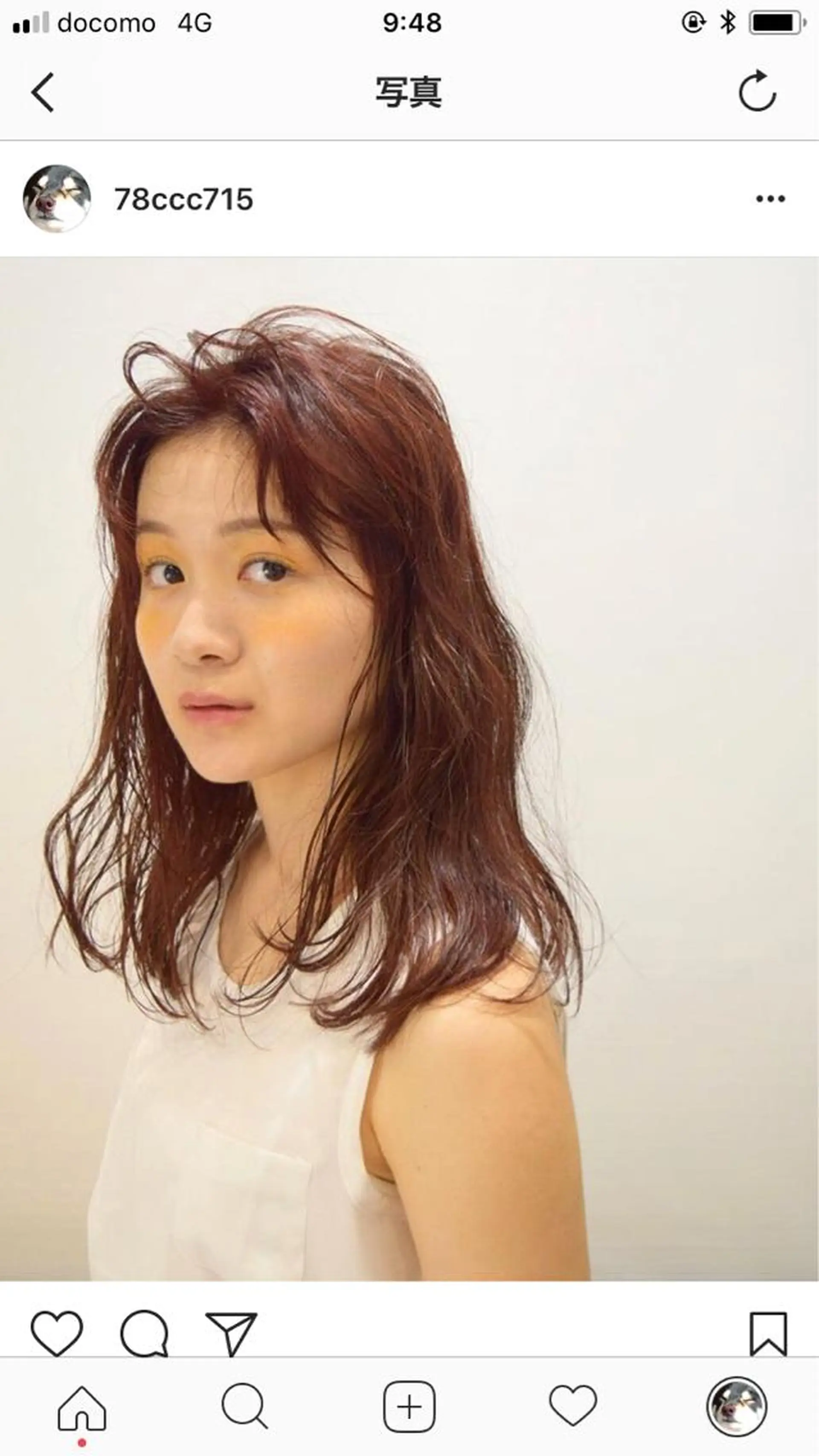 ロング カラー オレンジ レッドカラー 村本 千優のヘアスタイル