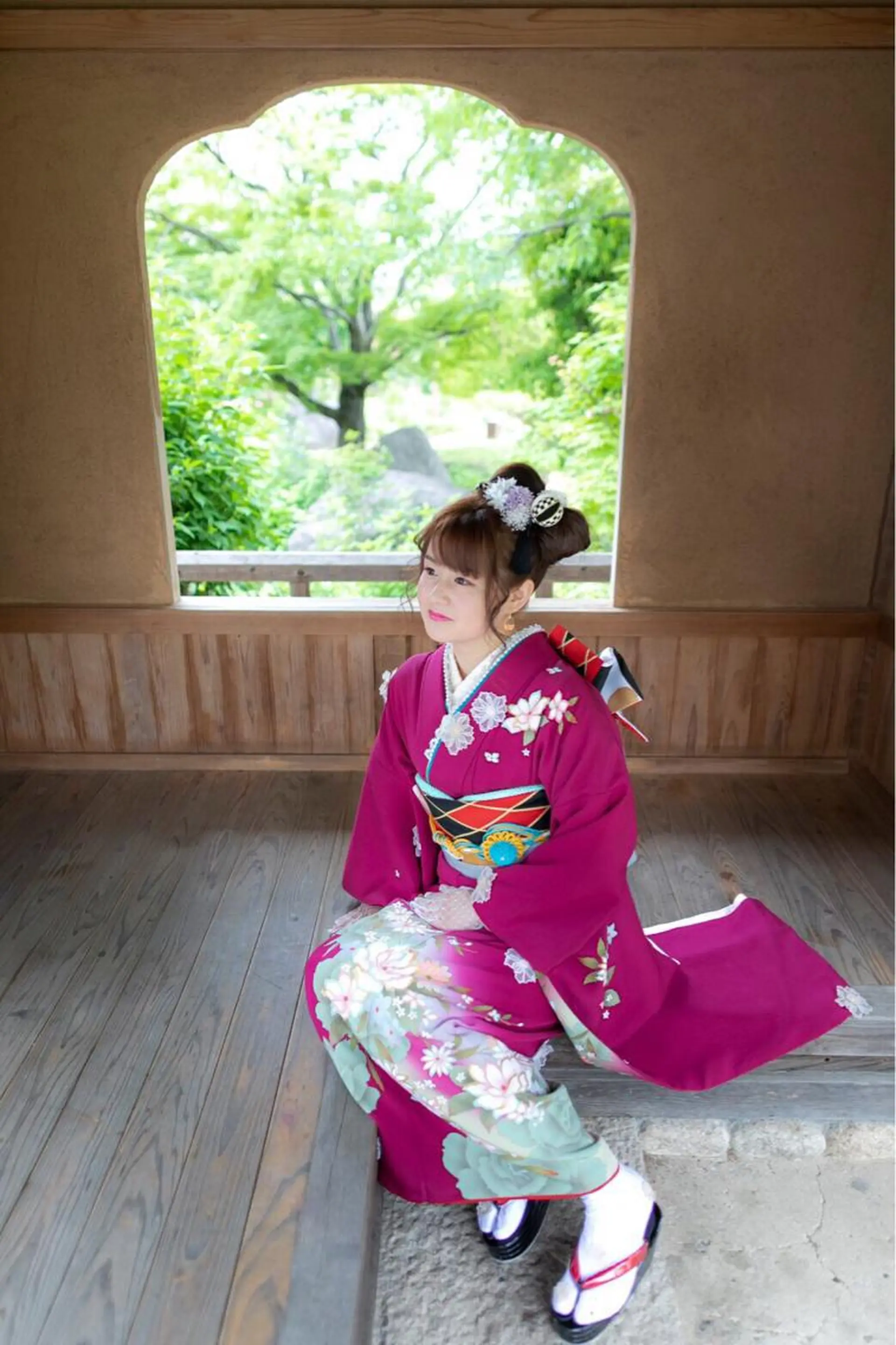 セミロング カラー ヘアアレンジ マツエク・マツパ 着付け Kanani所属・田中 佐枝子のヘアスタイル