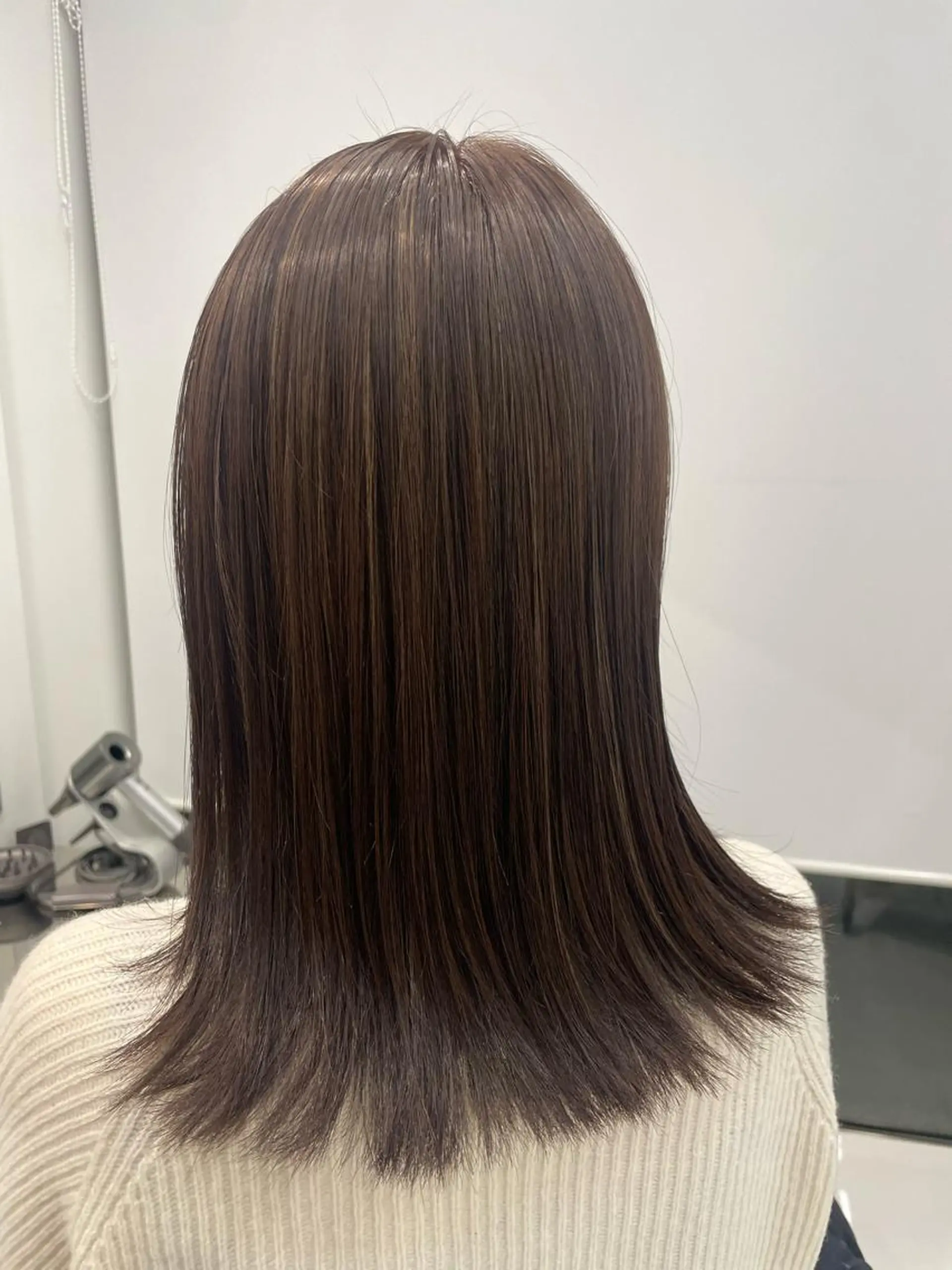 ミディアム カラー ハイライトカラー ハイライト 白髪染め 解決‼️のヘアスタイル