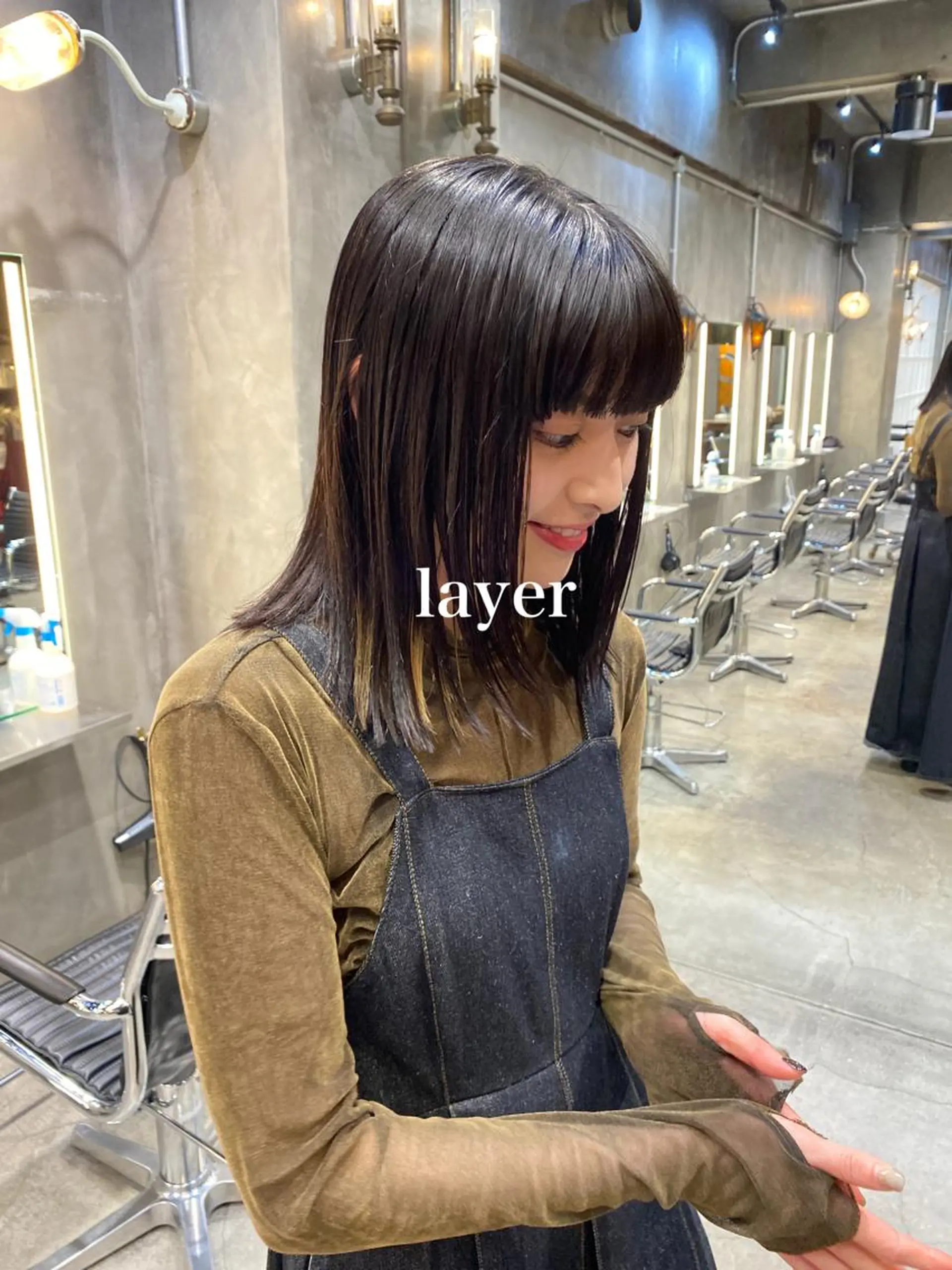 ミディアム 顔まわりレイヤー 顔周りカット レイヤーカット カット トリートメント メンズヘア/パーマ/ SHOUTOのヘアスタイル