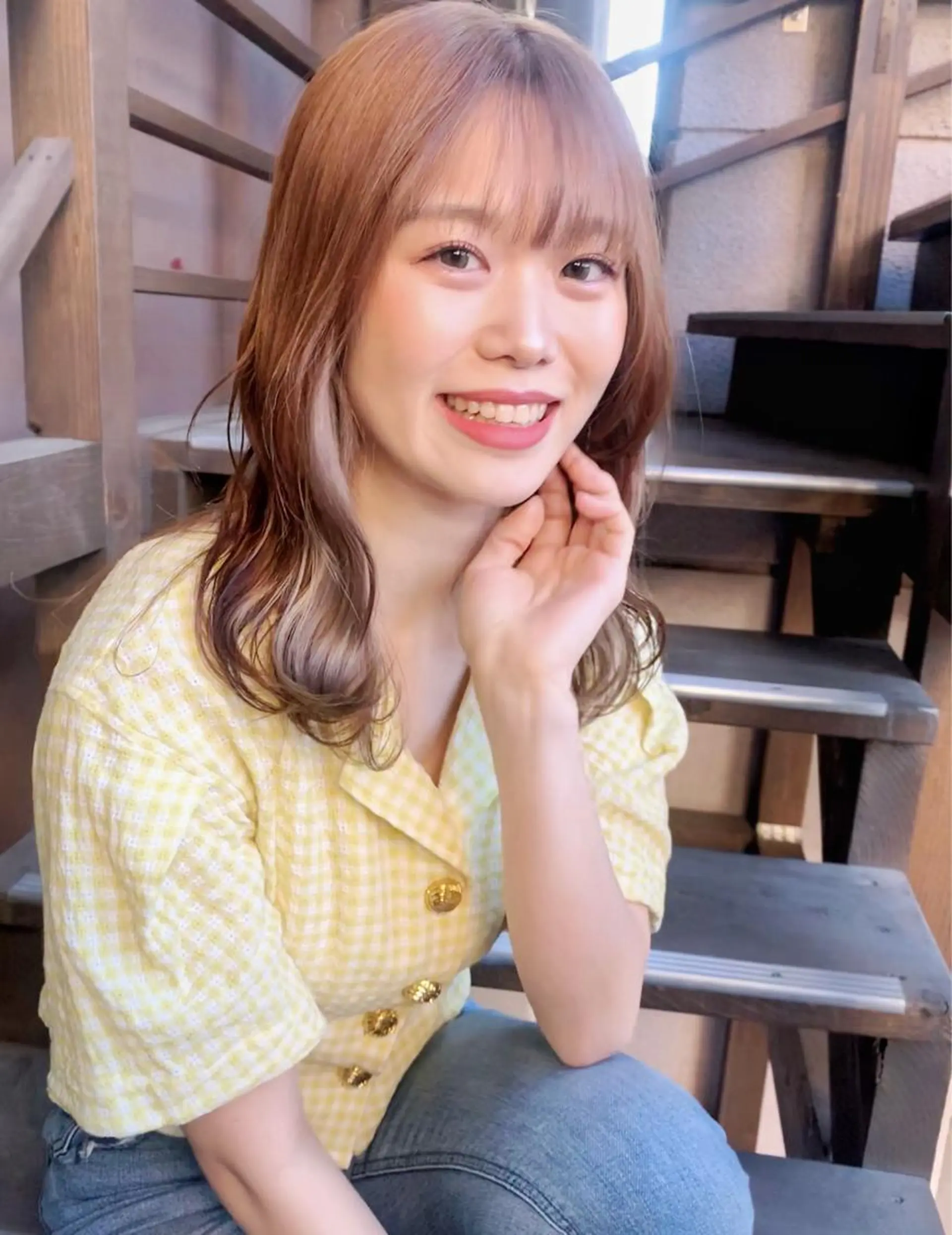 セミロング 韓国風ヘア カット ヘアカラー トリートメント マルナ本店 ペコのヘアスタイル