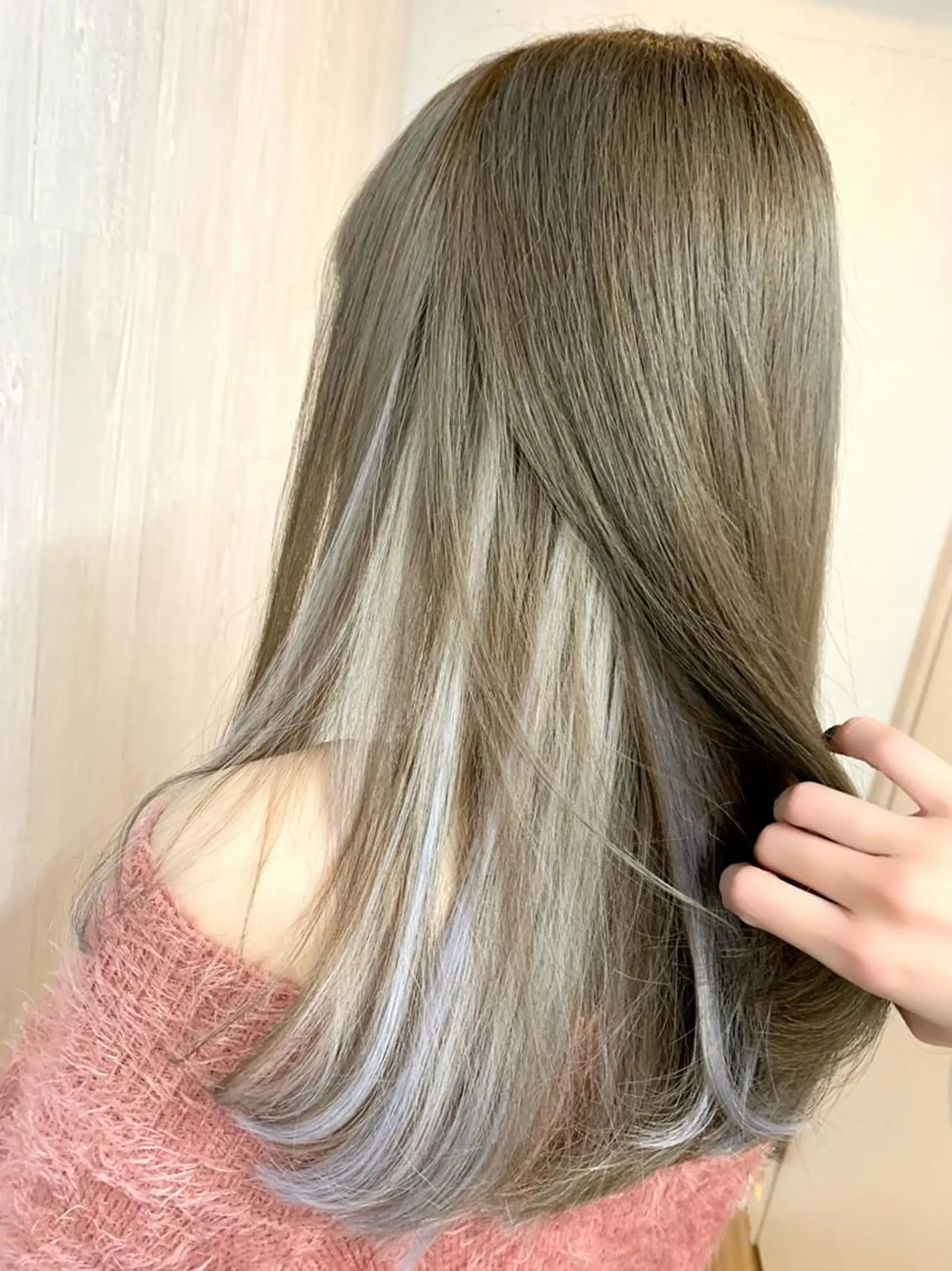 カラー セミロング ヘアカラー トリートメント エクステ GLOSS 心斎橋 山上のヘアスタイル