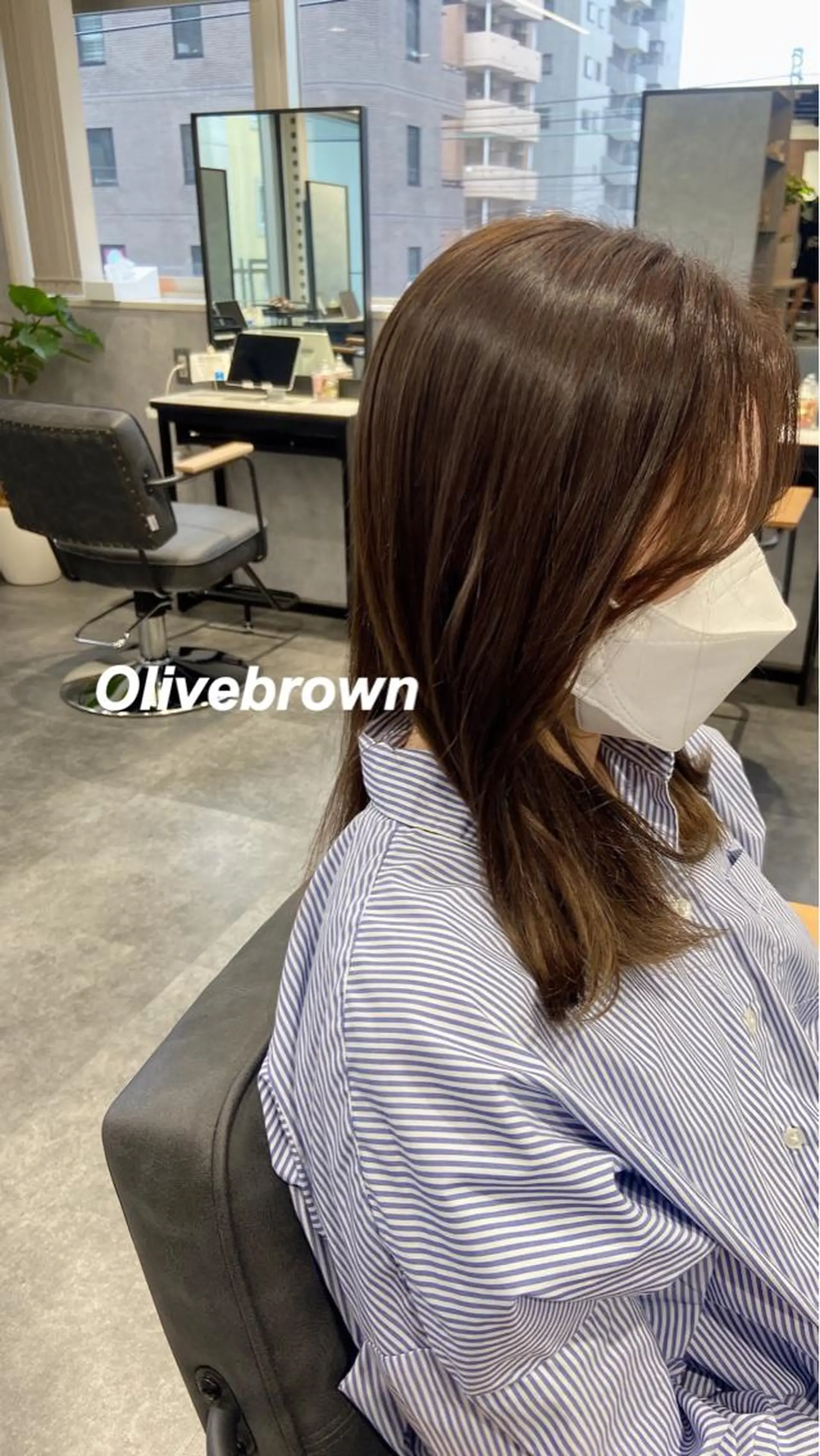 セミロング カラー 透明感カラー オリーブカラー プルエクステ/インナ ーカラー🦊はるなのヘアスタイル