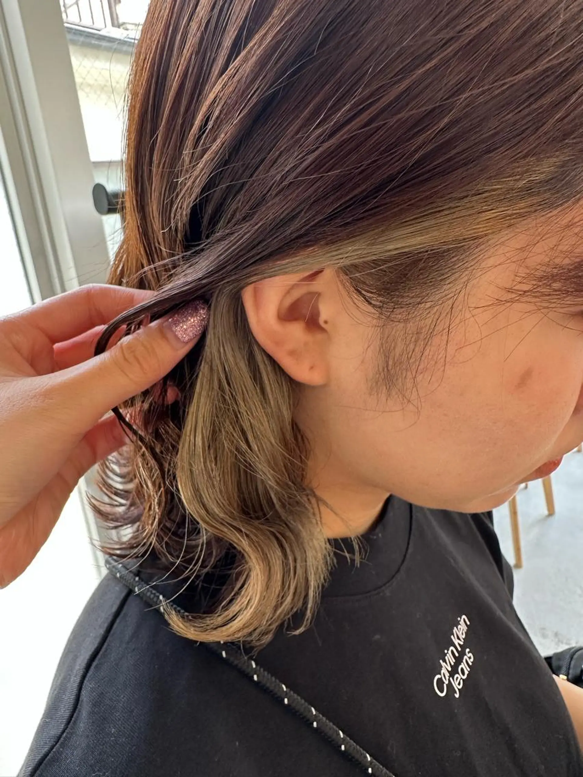 セミロング カラー ベージュカラー 松本 莉央のヘアスタイル