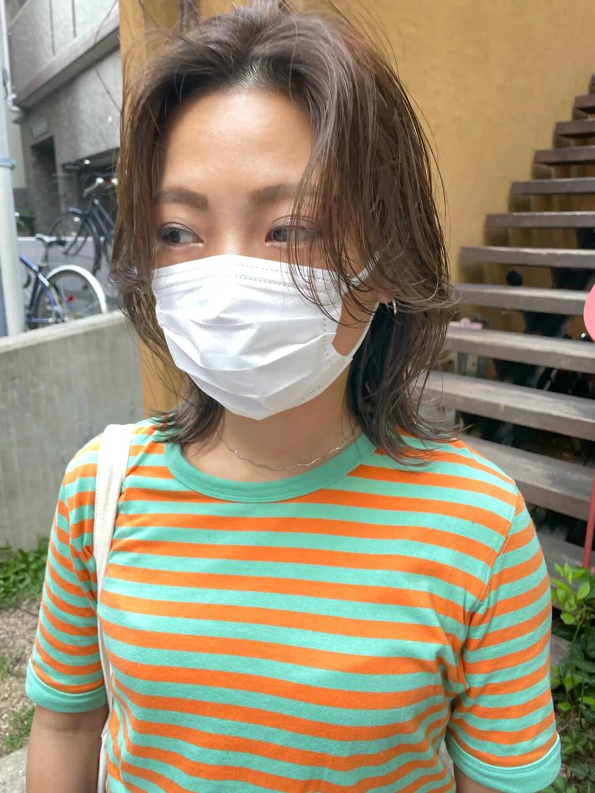 ミディアム カット ヘアカラー 関 京磨のヘアスタイル