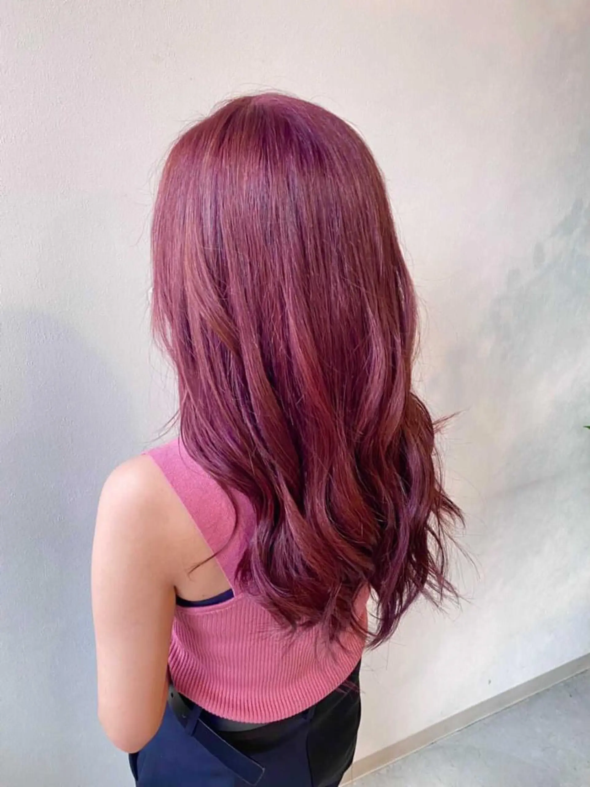 ミディアム カラー ピンクカラー カット ヘアカラー トリートメント 内野 友貴のヘアスタイル