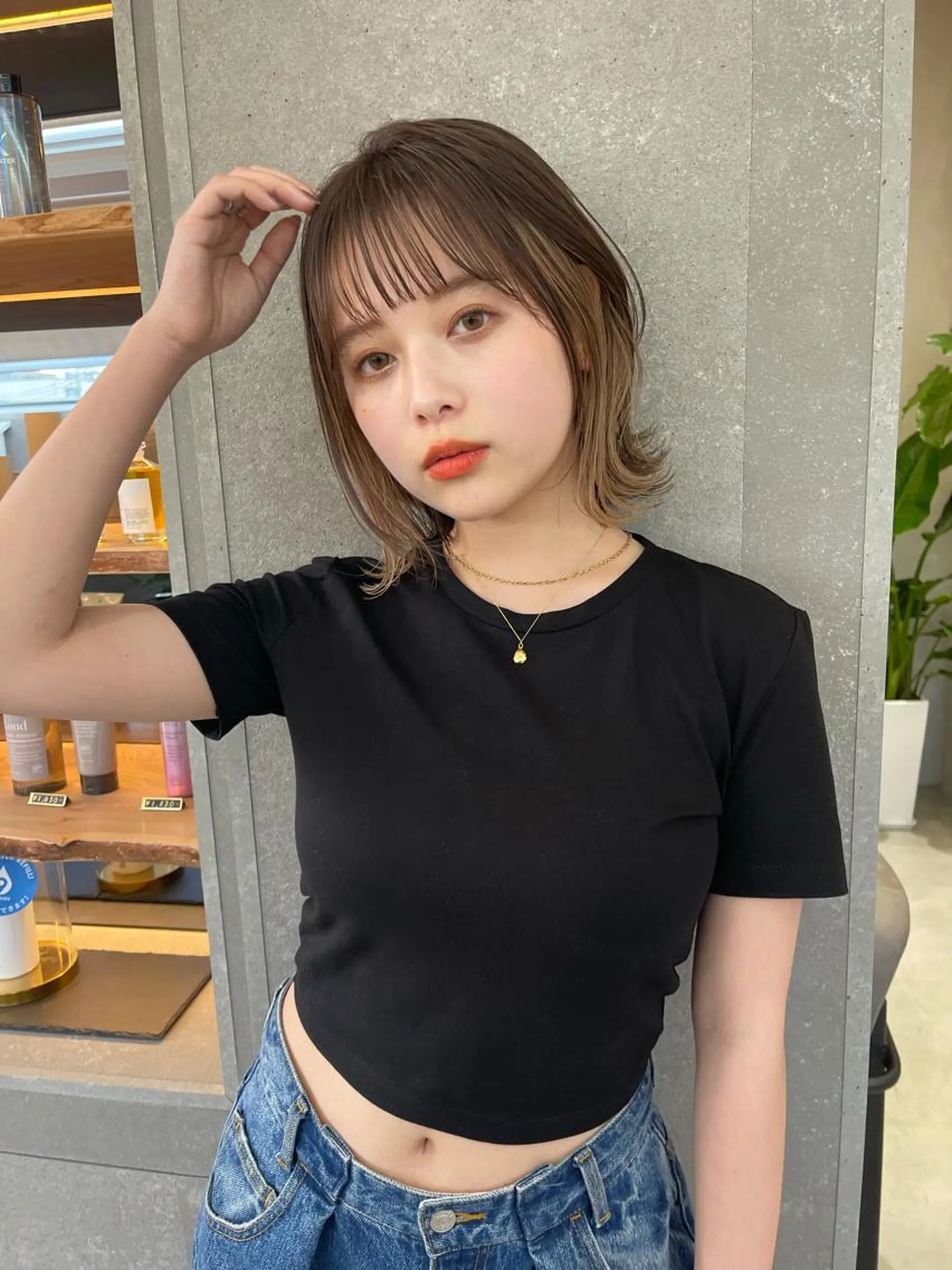 ミディアム カラー ヘアアレンジ マツエク・マツパ レイヤー＆カラー 人気美容師倉崎涼のヘアスタイル