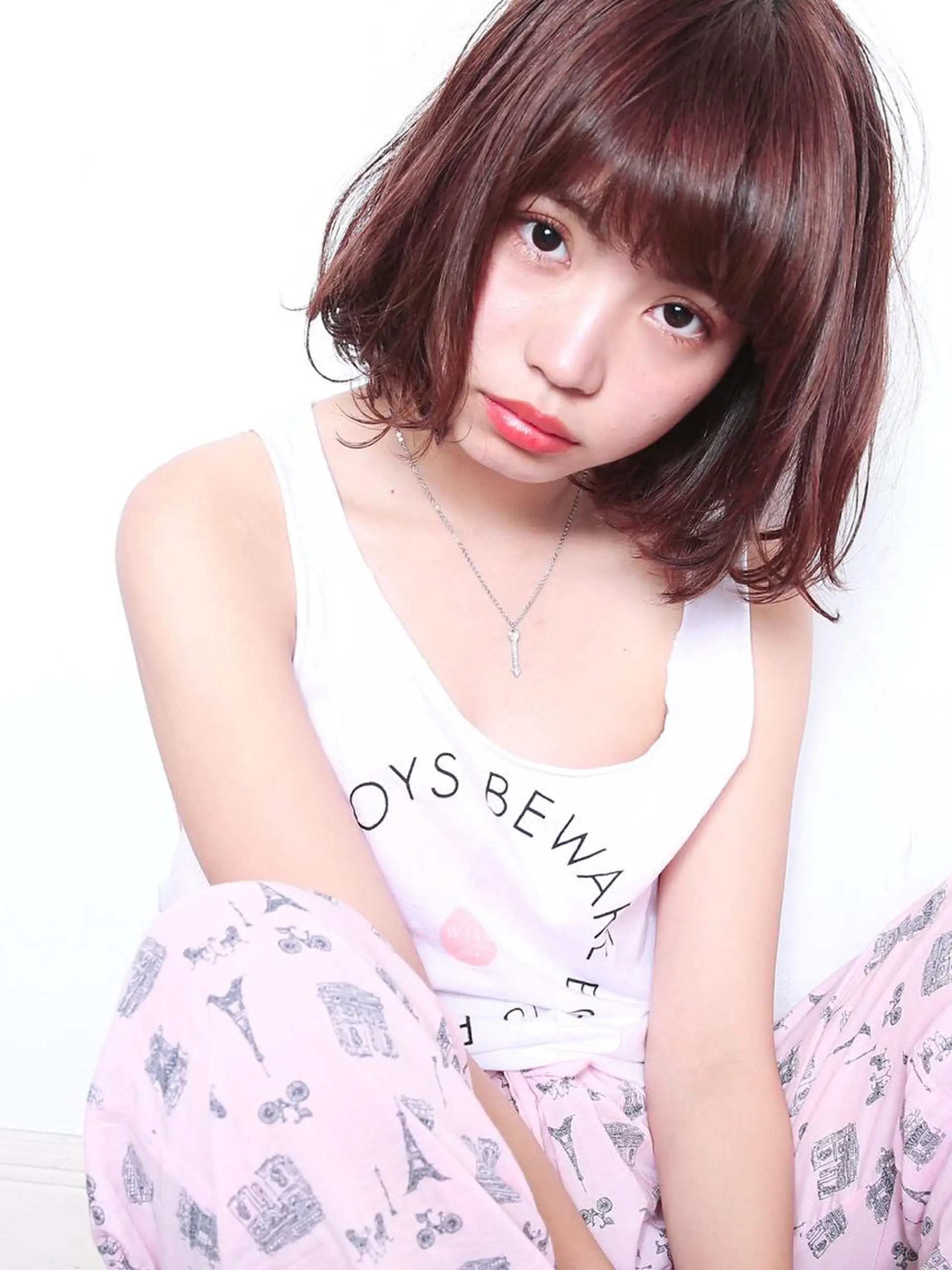 ショート ミディアム セミロング 嶋崎 留美のヘアスタイル