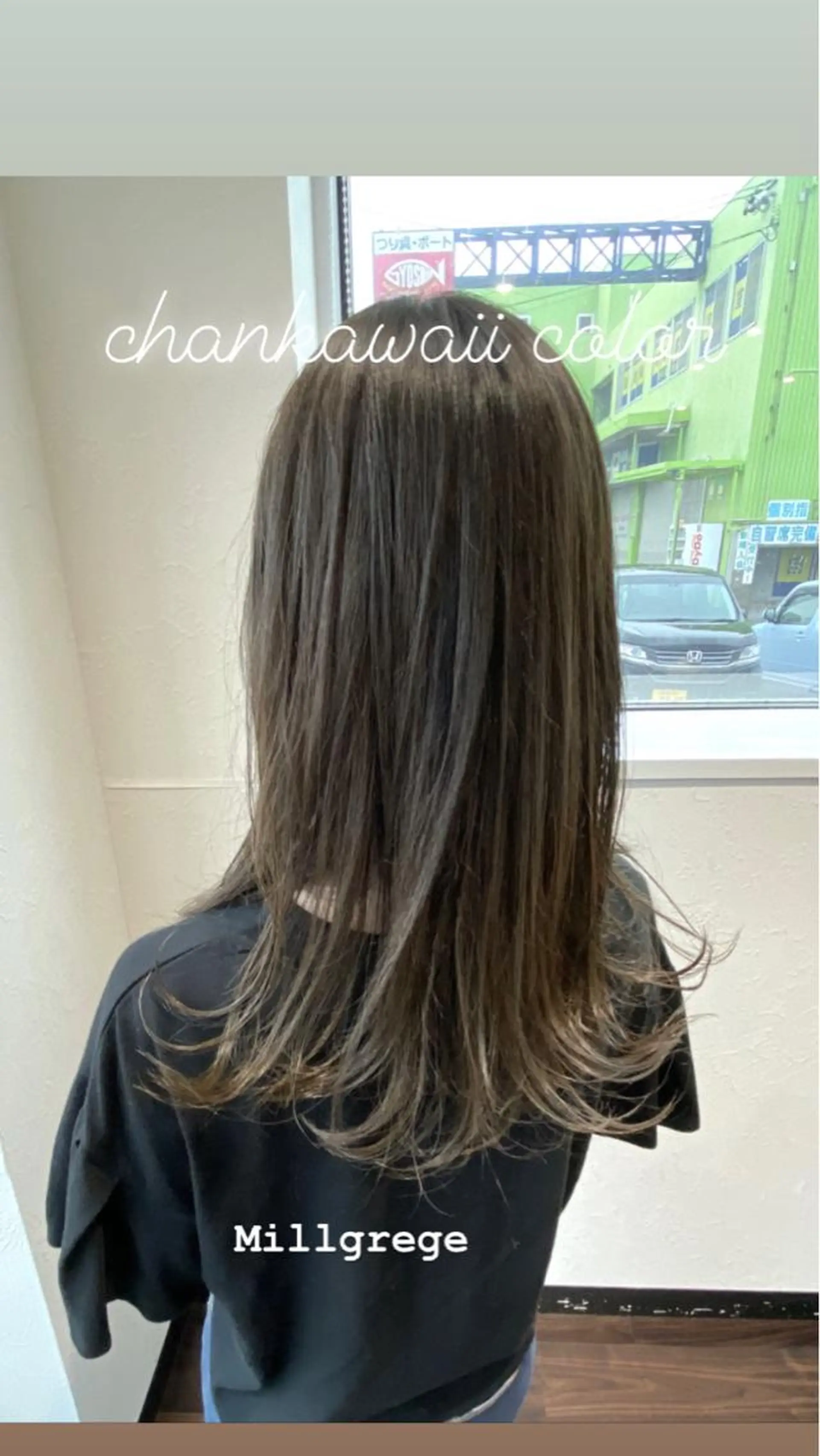 セミロング カラー グレージュ 川合 勇気のヘアスタイル