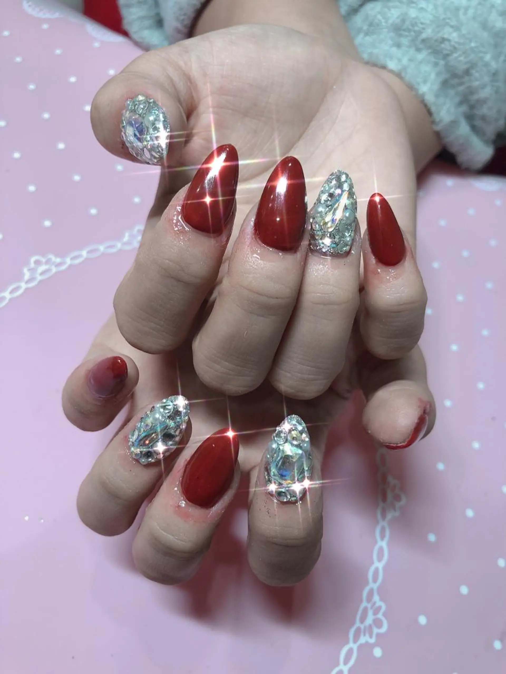 ミディアム ネイル ハンドネイル 《LB》ラブリエ Nail&eyeのマツエク・マツパデザイン