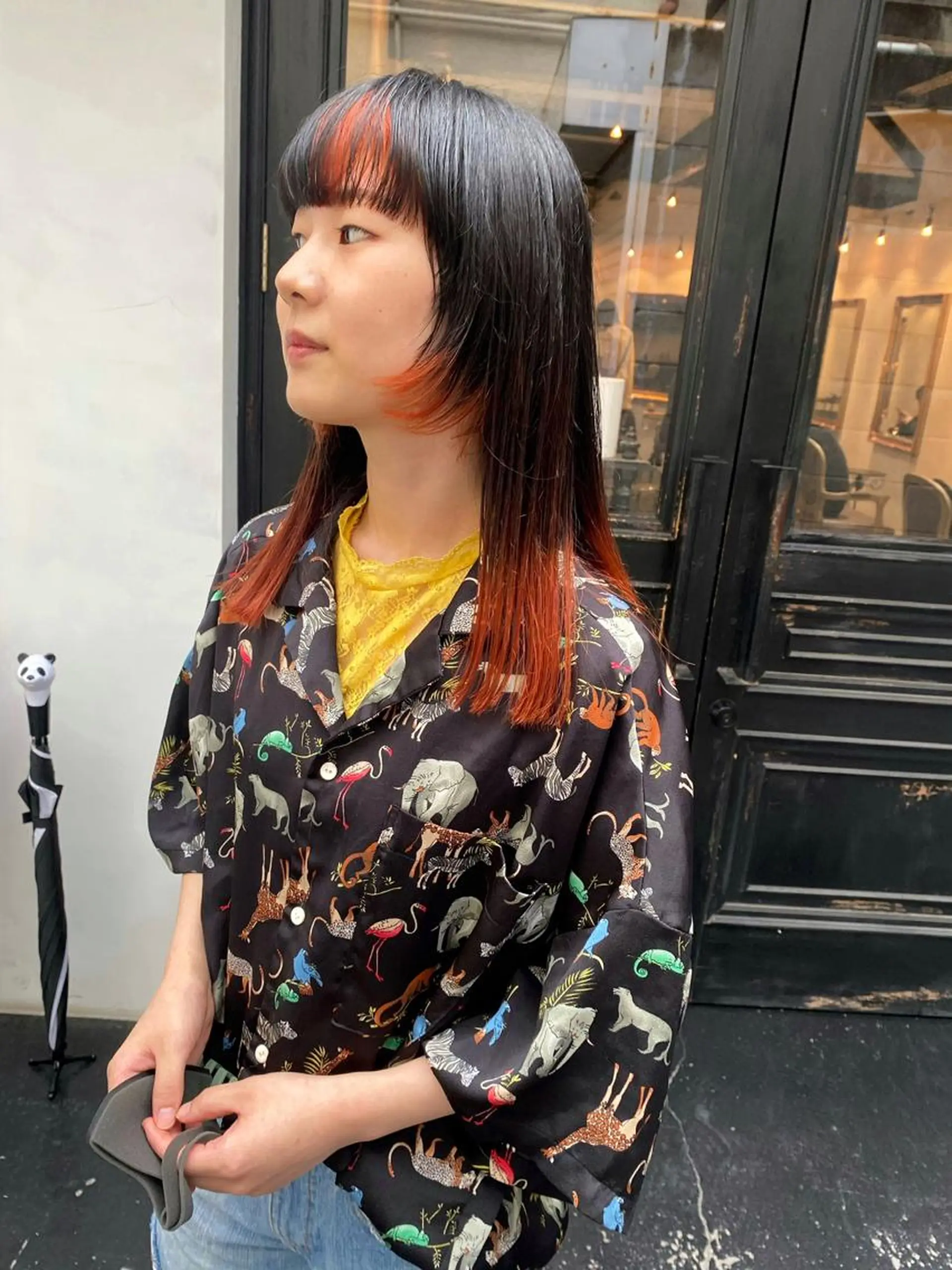 ミディアム カラー デザインカラー デザインカット tonari 梅田、中崎町のヘアスタイル