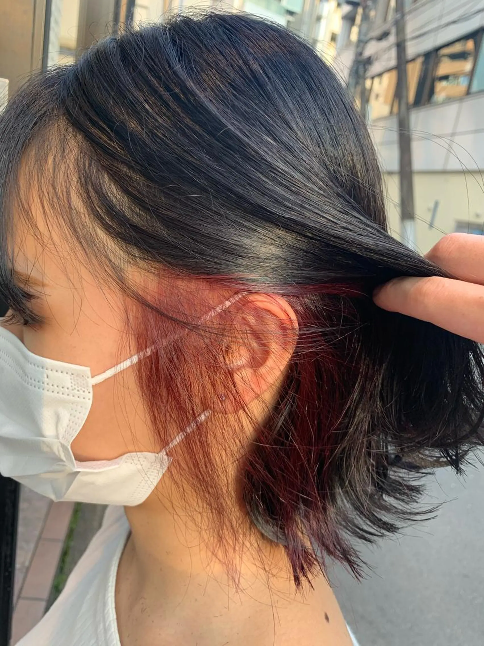 ミディアム カラー 糟谷 慈英のヘアスタイル