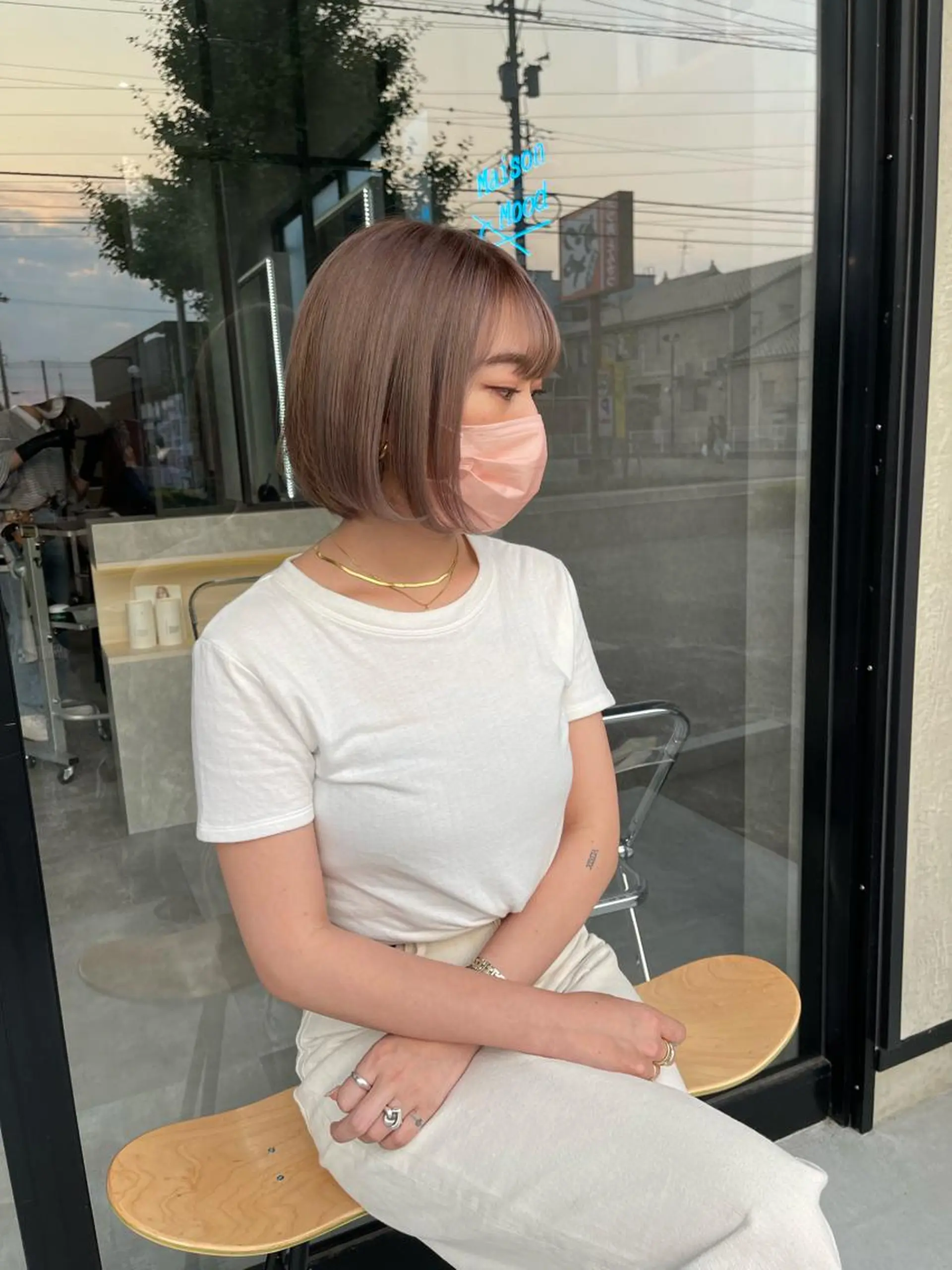 ミディアム カラー カット ヘアカラー トリートメント 一ノ瀬 暁のヘアスタイル