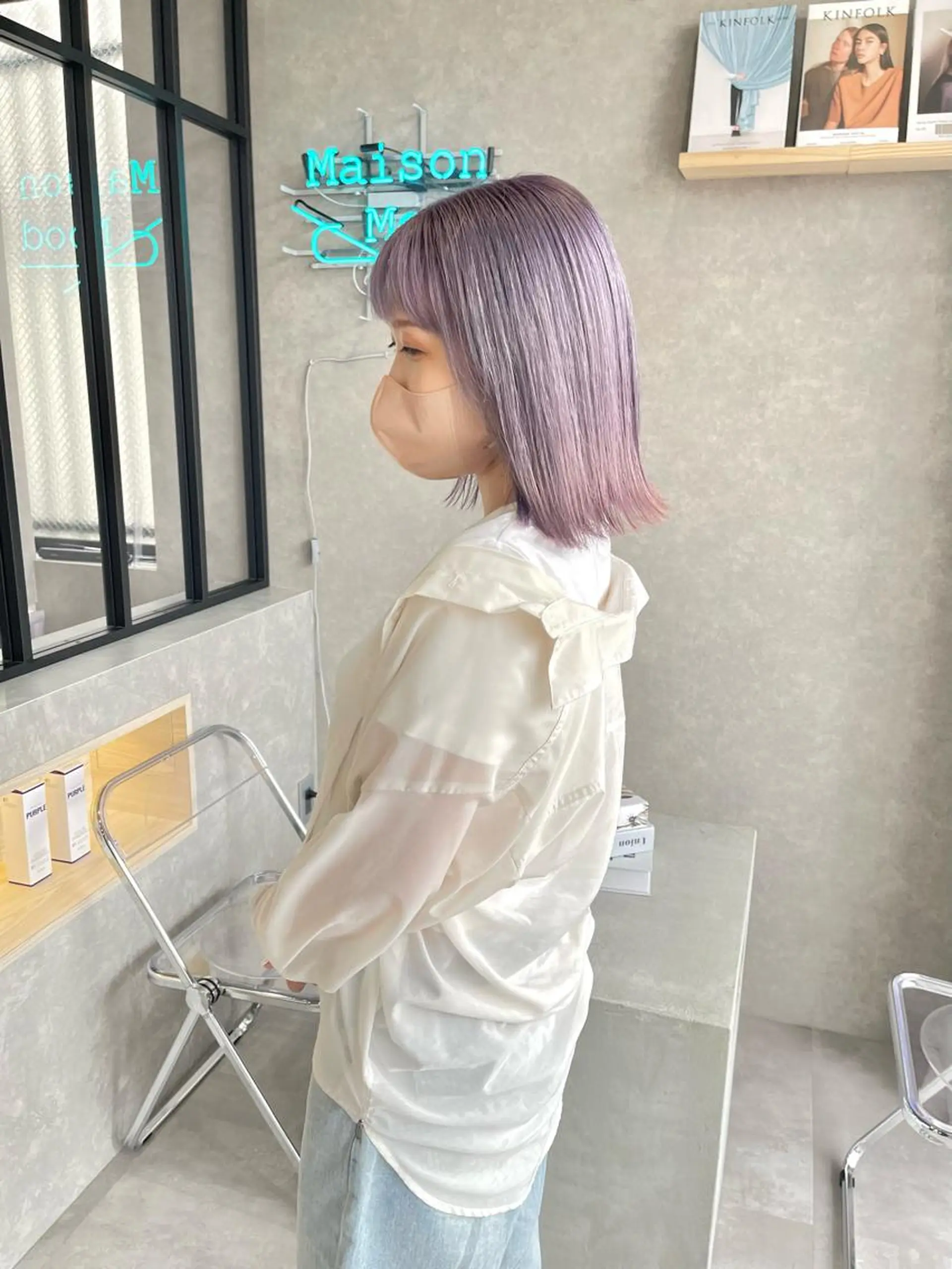 セミロング カラー カット ヘアカラー トリートメント 一ノ瀬 暁のヘアスタイル