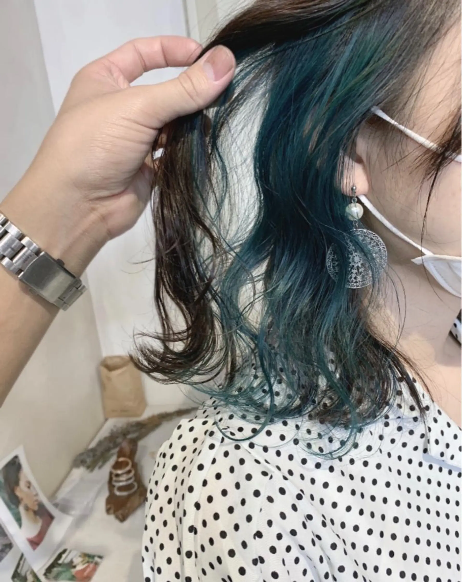ミディアム カラー ブルーカラー インナーカラー ヘアカラー トリートメント トリートメント /カラー/NAOKIのヘアスタイル