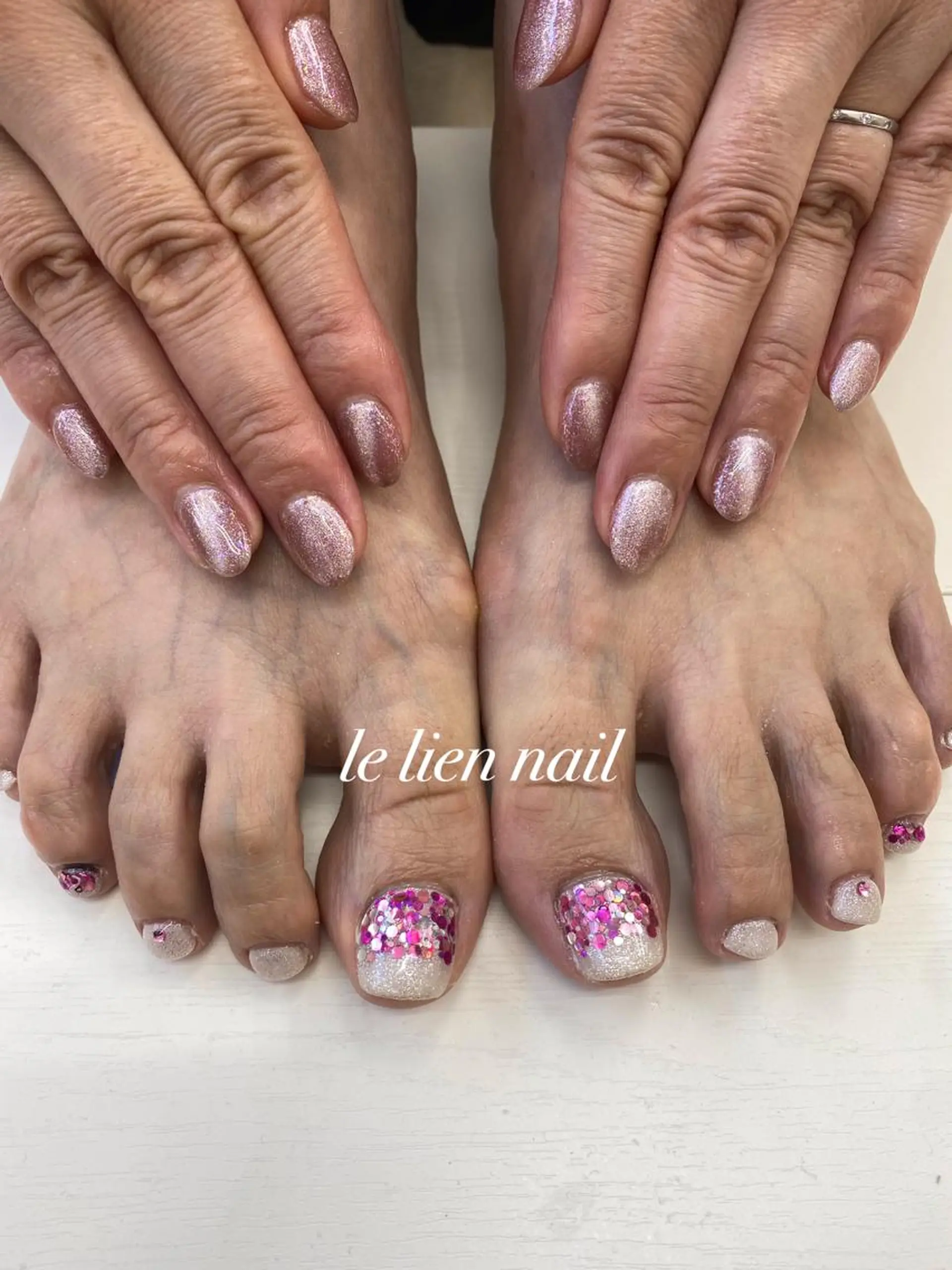 ネイル アートネイル フットネイル ホログラムネイル マグネットネイル le lien nailのネイルデザイン