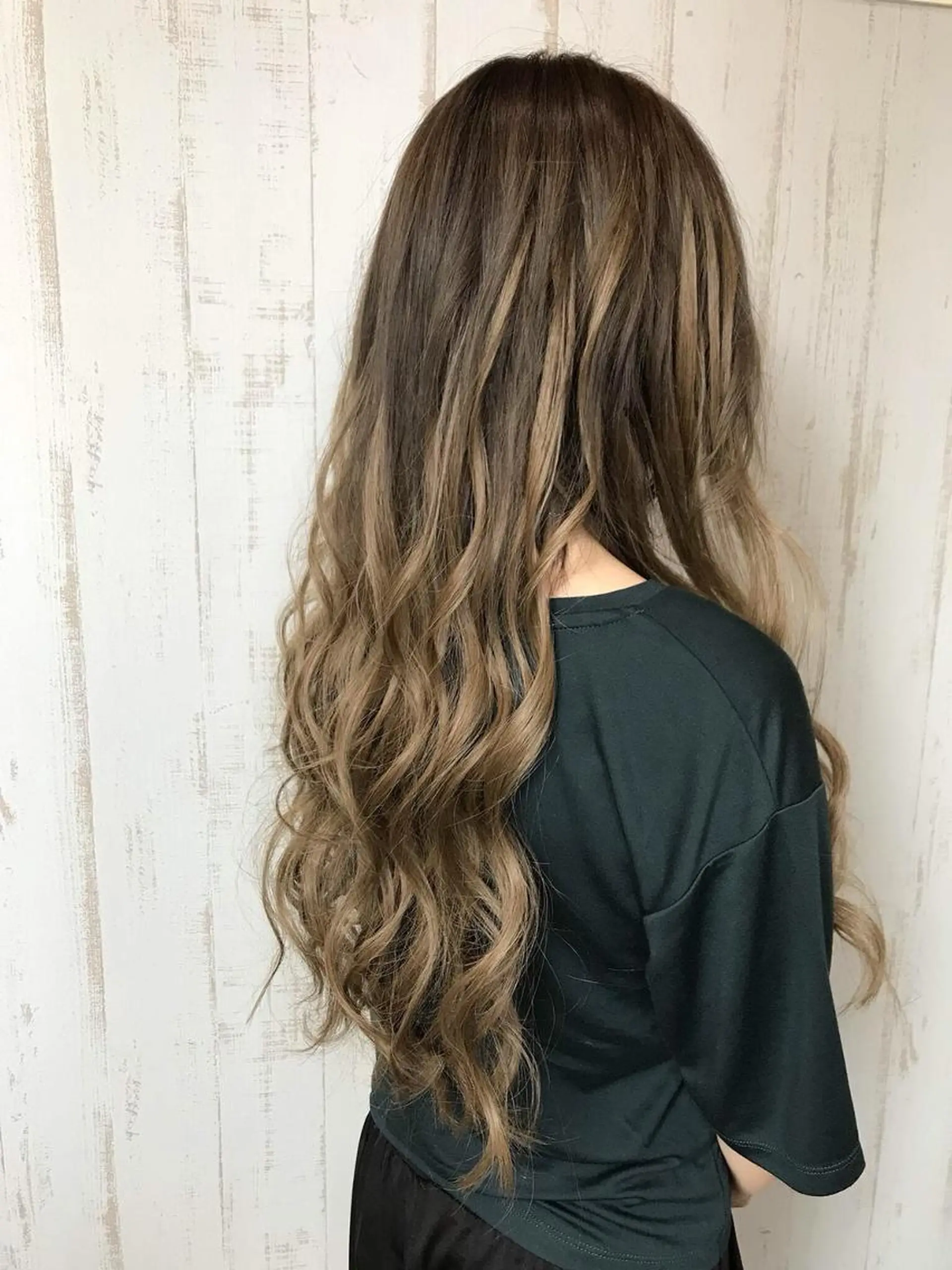 ロング カラー パーマ ヘアアレンジ チビ編み込みエクステ シールEXどぅ〜すのヘアスタイル