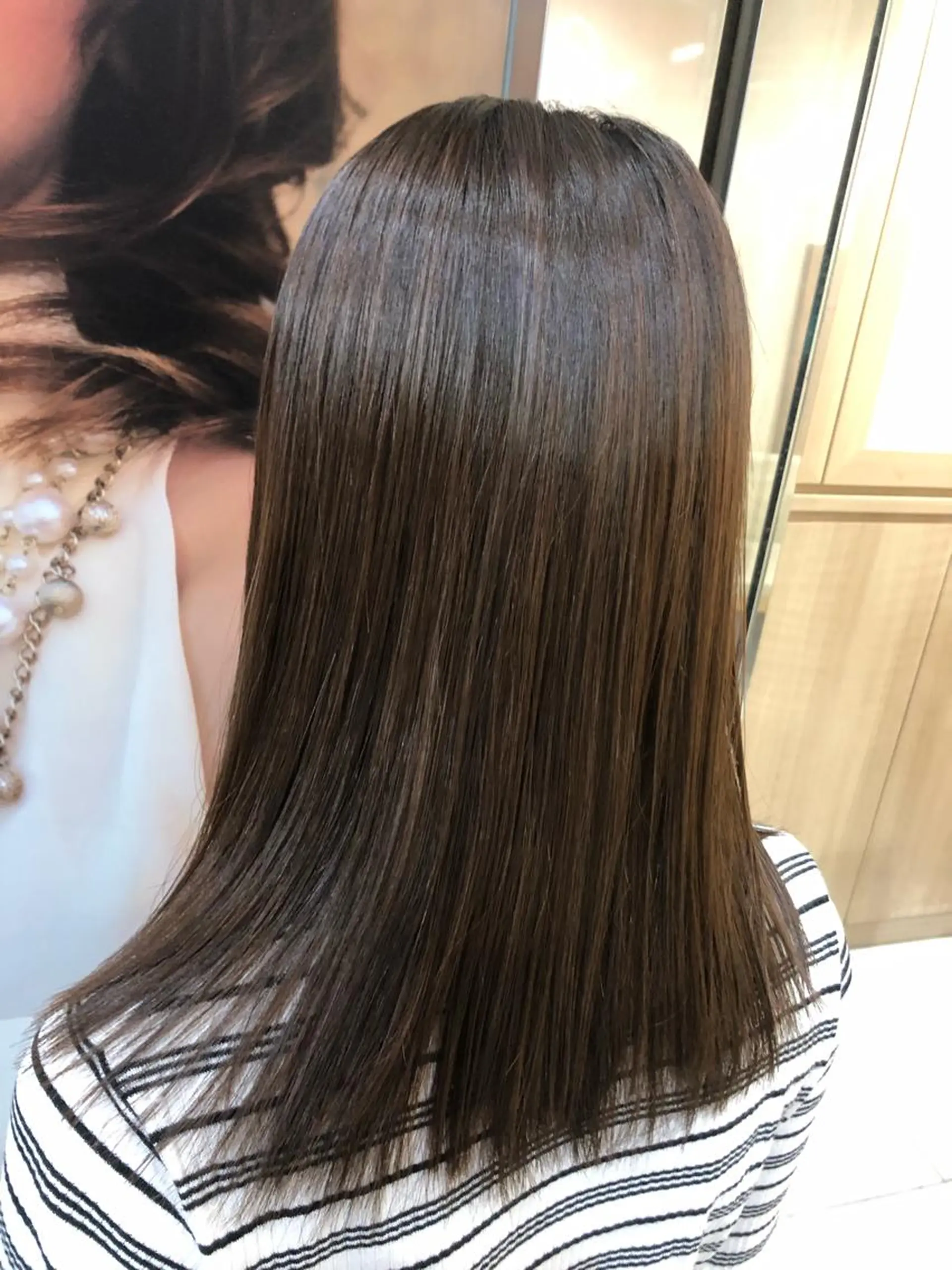 セミロング パーマ 髪質改善 縮毛矯正 丸みショートボブ/ タッセルボブ 吉野のヘアスタイル
