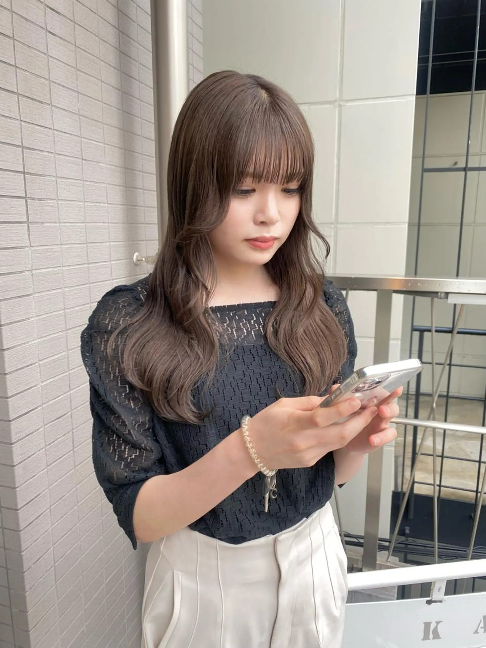 カラー ブリーチ 透明感カラー グレージュ ブリーチなしカラー 🌷柔らかクリーミー 🤍kirari🌷のヘアスタイル