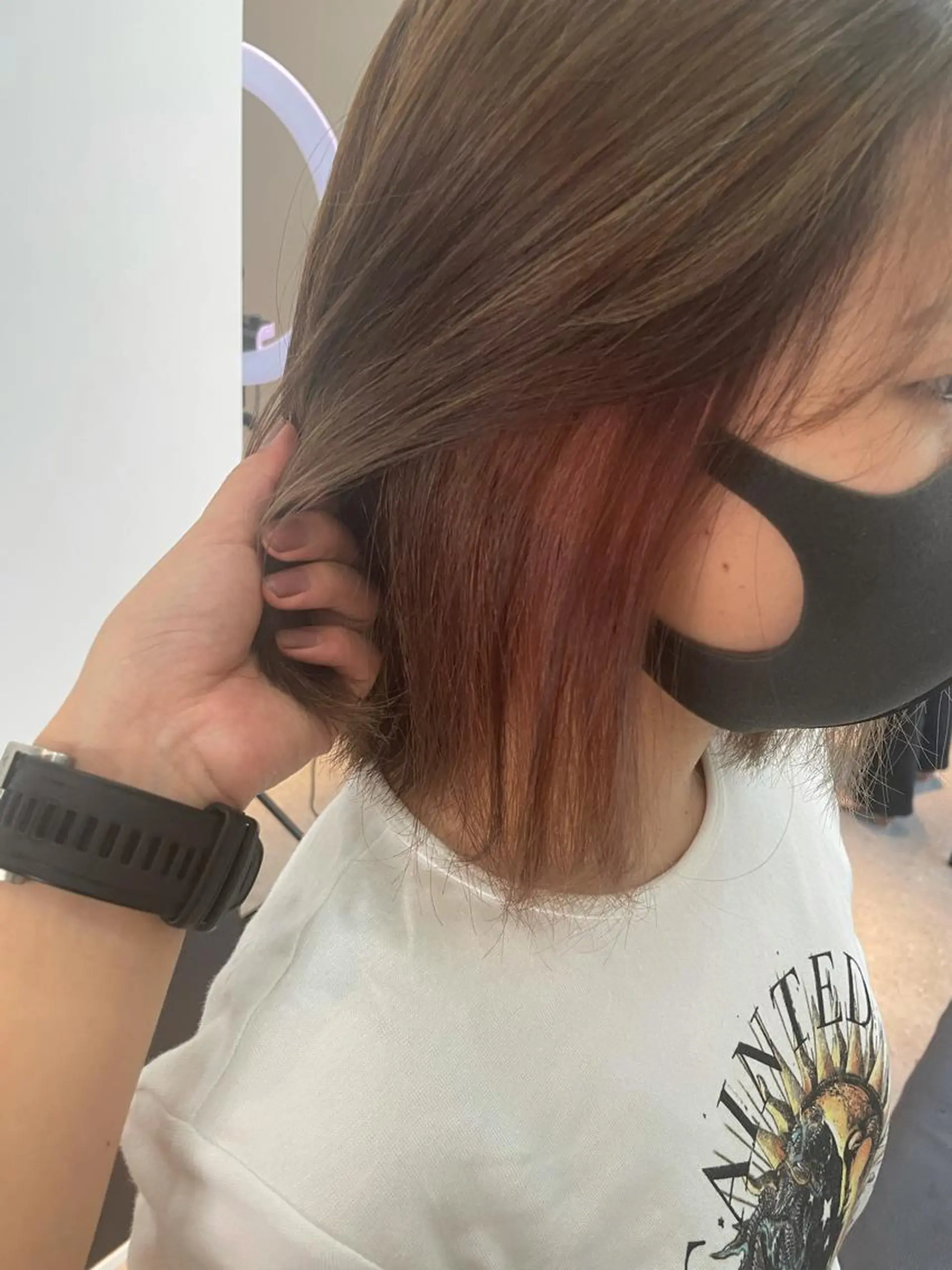 ミディアム カラー ハイライトカラー ハイライト ショート/脱白髪染め ☆宇﨑悠実のヘアスタイル