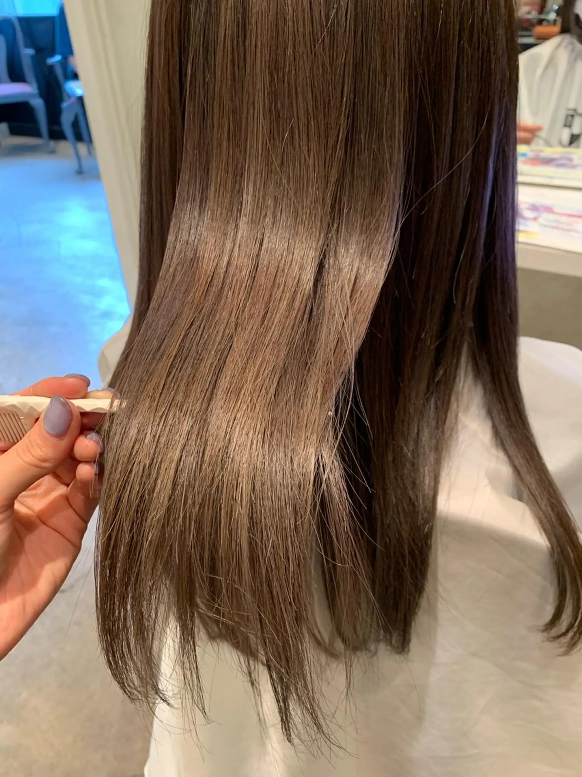 ロング カラー カット トリートメント SAKINO． ベージュカラーのヘアスタイル