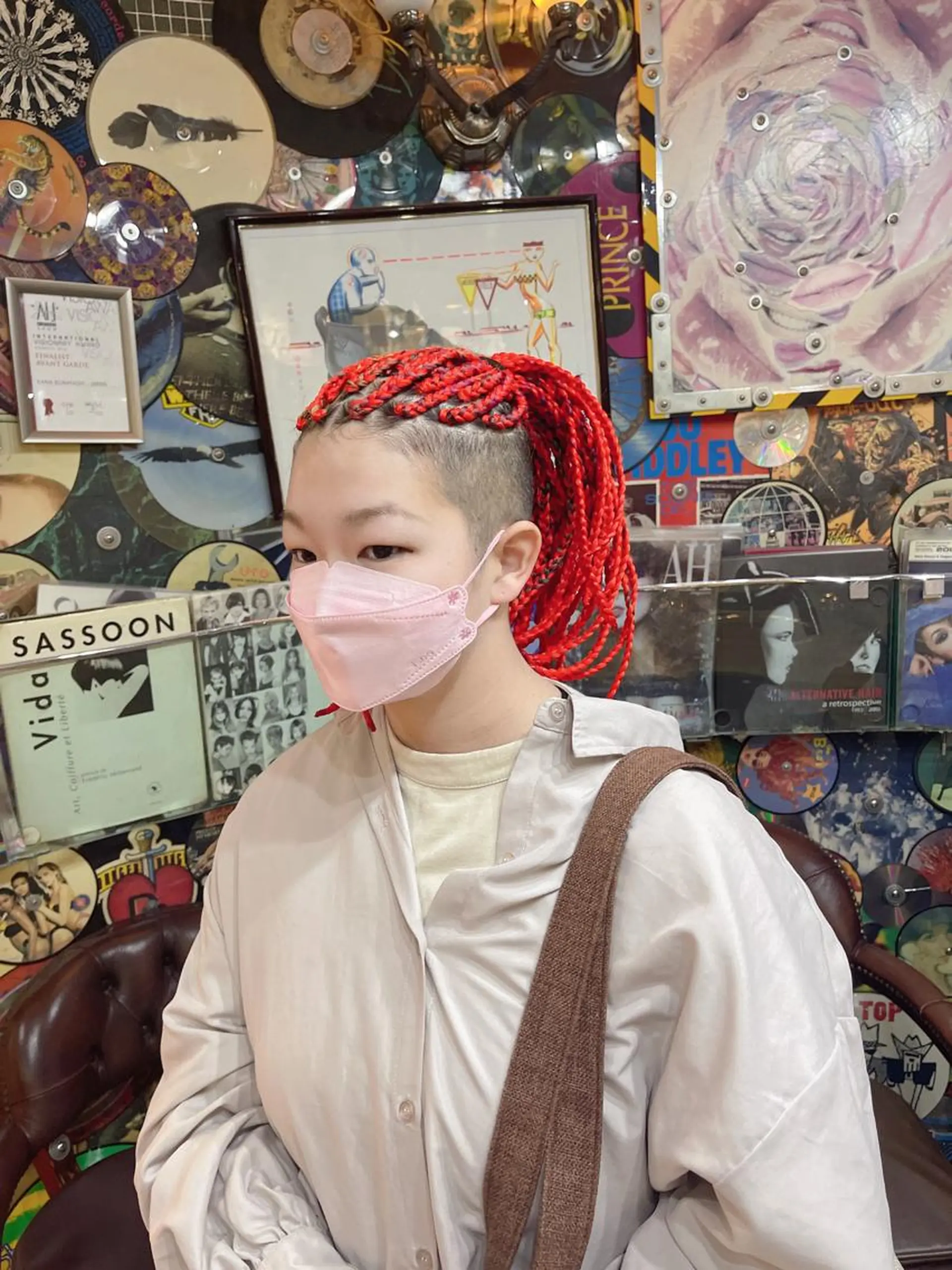 ロング カラー パーマ ヘアアレンジ メンズ アイブロウ 🌈派手髪エクステ ブレイズ🌈ひろとのヘアスタイル