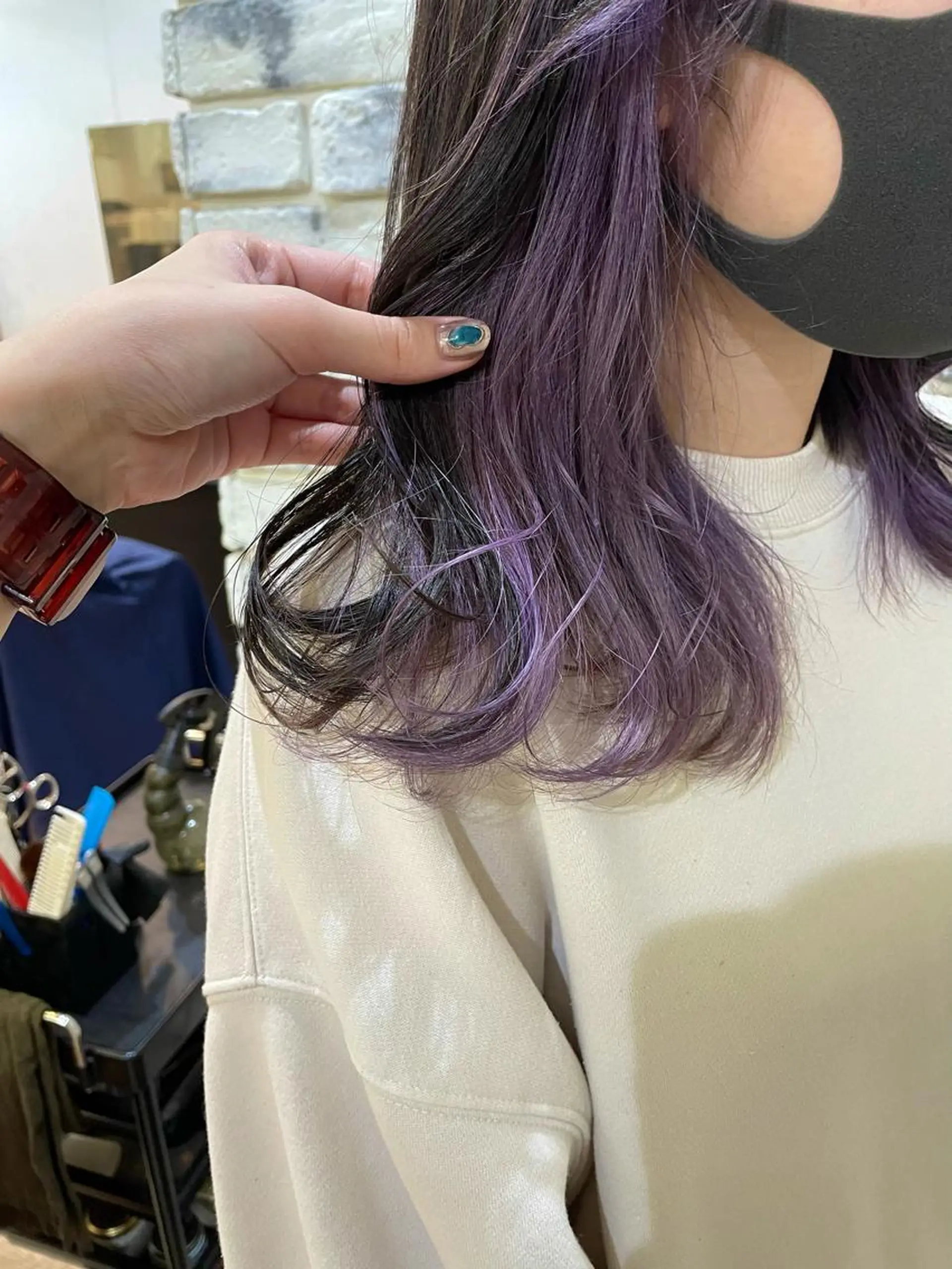 カラー ブリーチ イヤリングカラー ヘアカラー 後藤 陽花子のヘアスタイル