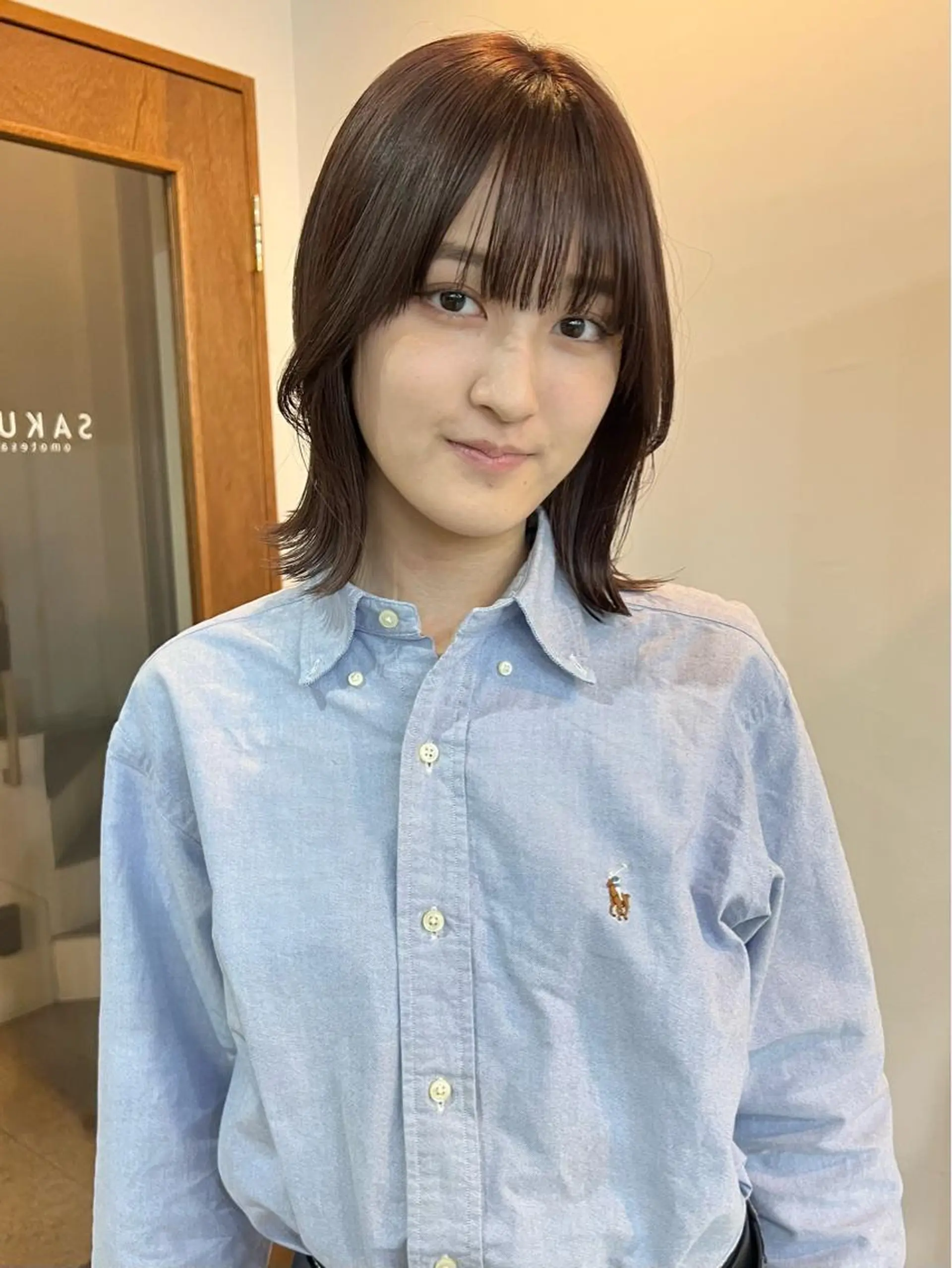 カラー ベージュカラー グレージュ 切りっぱなしボブ/ ブリーチカラー/大塚のヘアスタイル