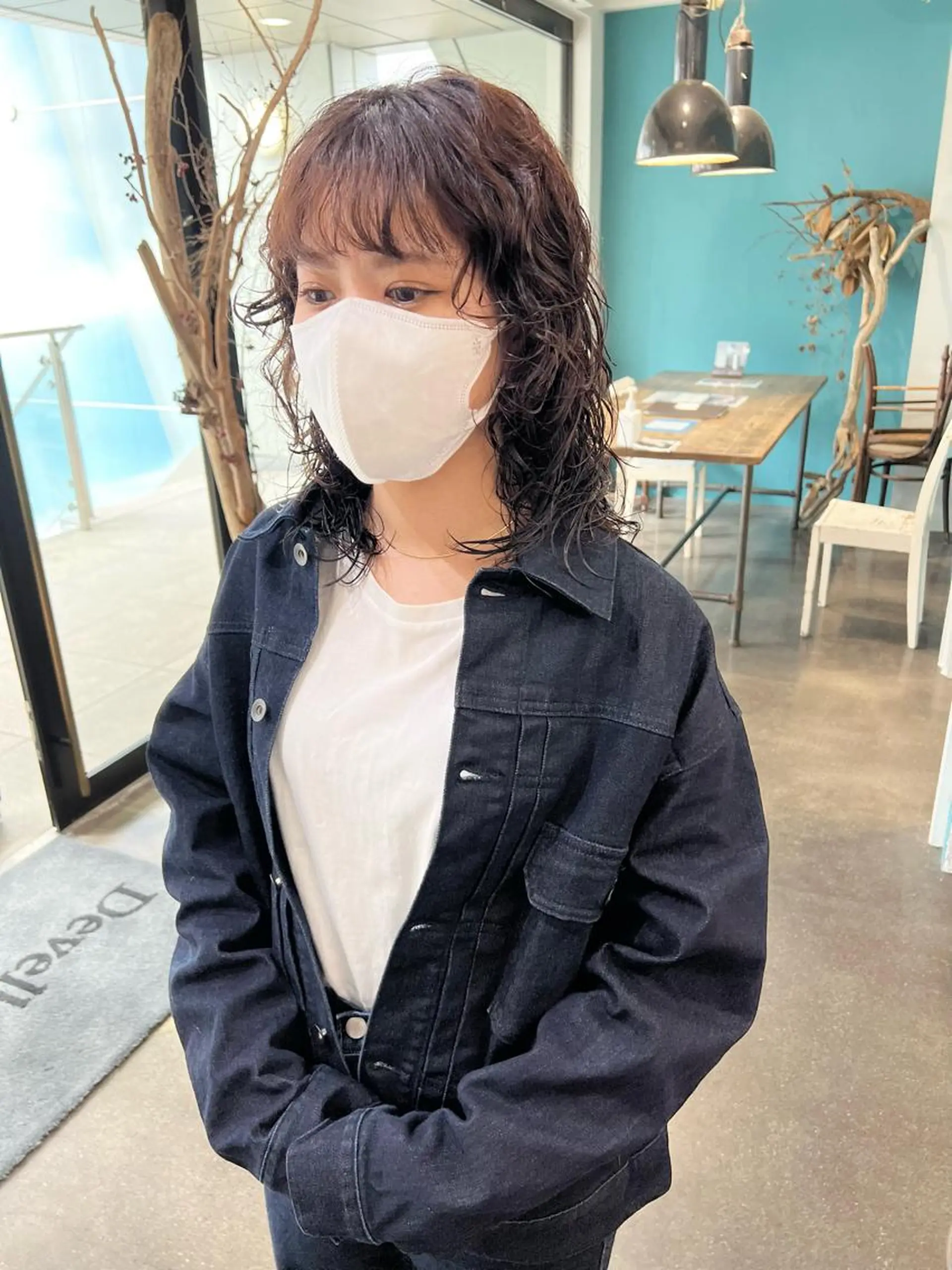 ミディアム パーマ ミディアムパーマ ウルフカット カット パーマ 千葉 郁也のヘアスタイル