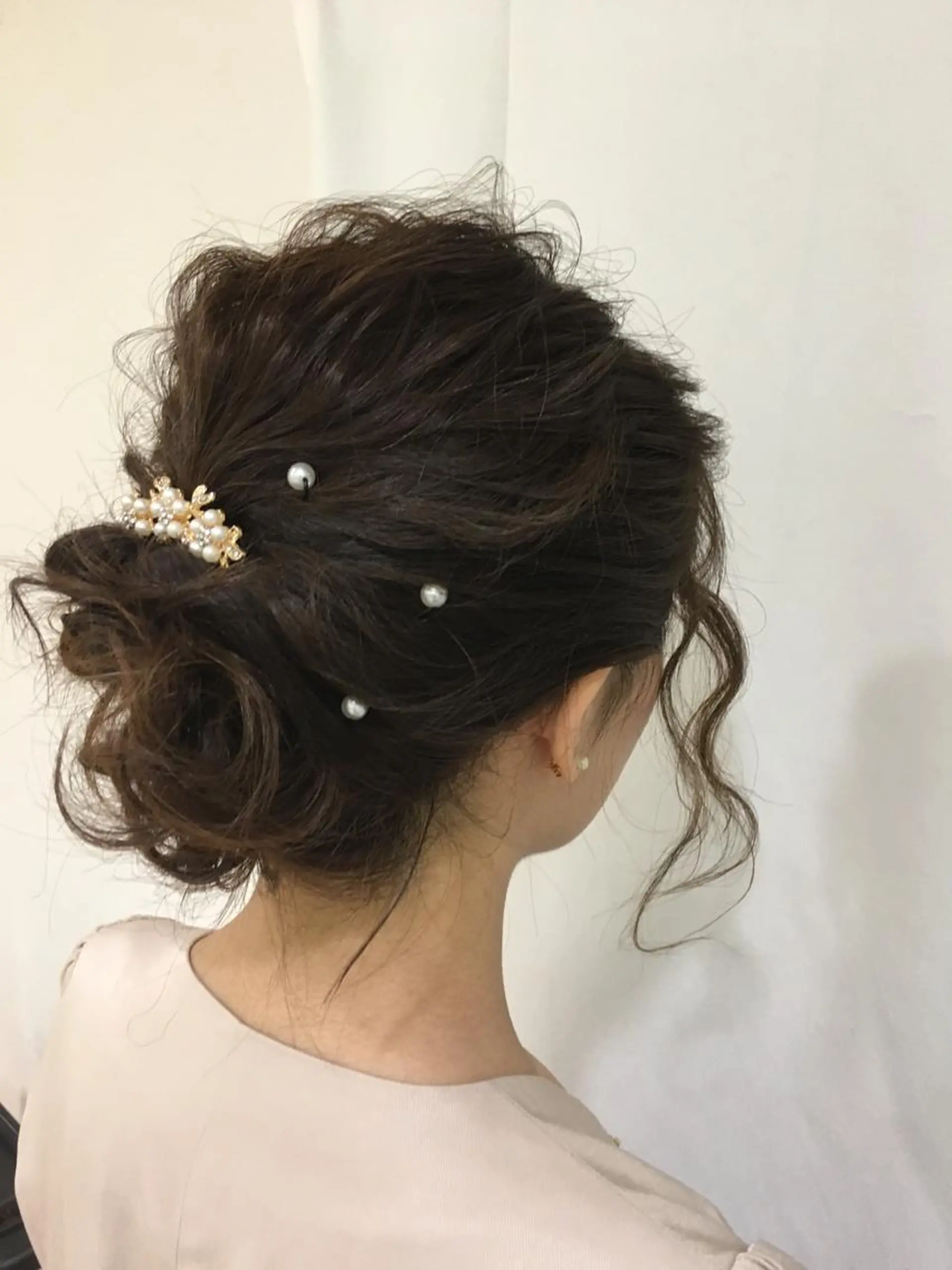 ミディアム ヘアアレンジ きむえり/髪質改善 /うねり広がり改善のヘアスタイル