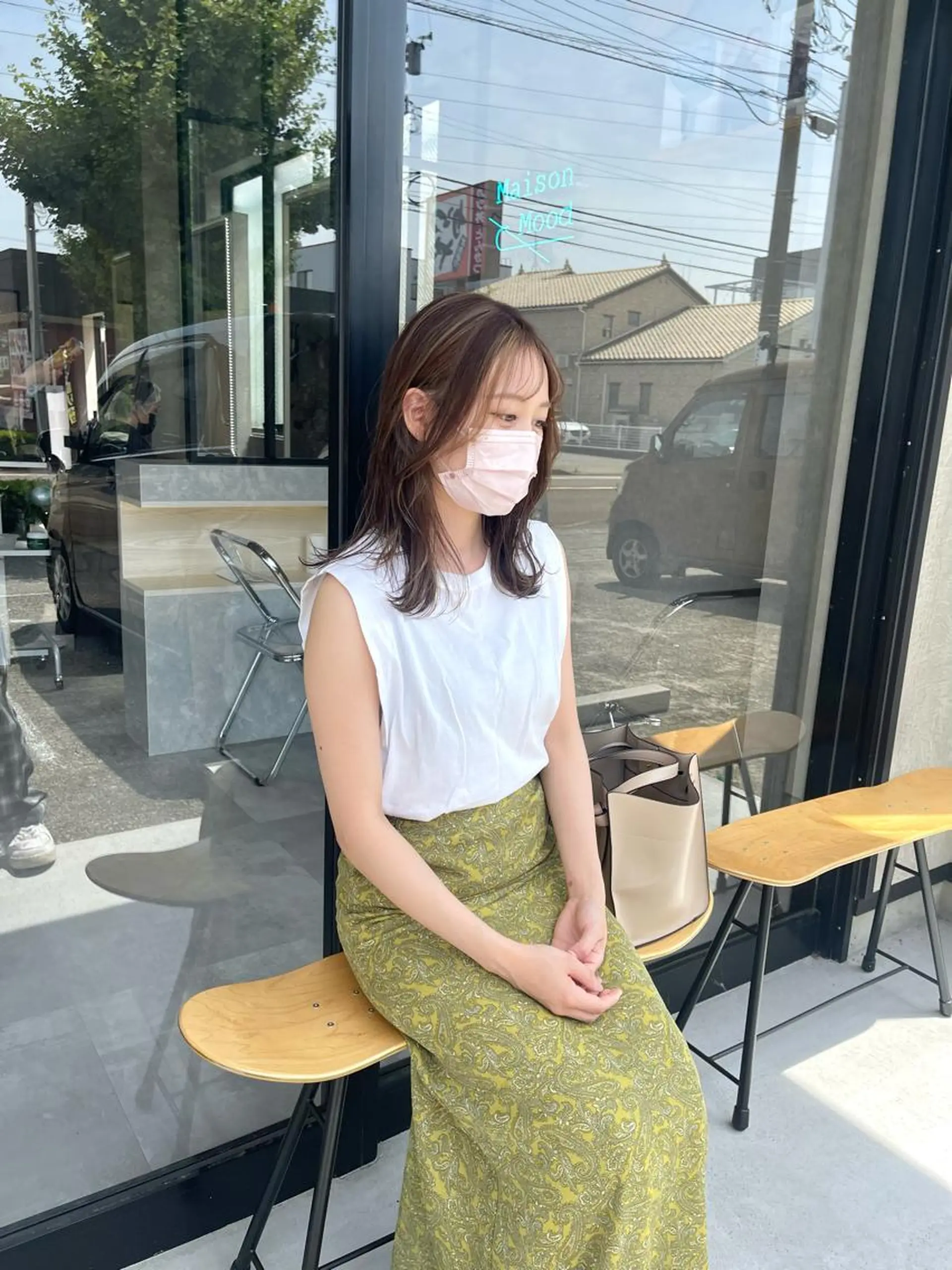 ミディアム カラー カット ヘアカラー トリートメント 一ノ瀬 暁のヘアスタイル