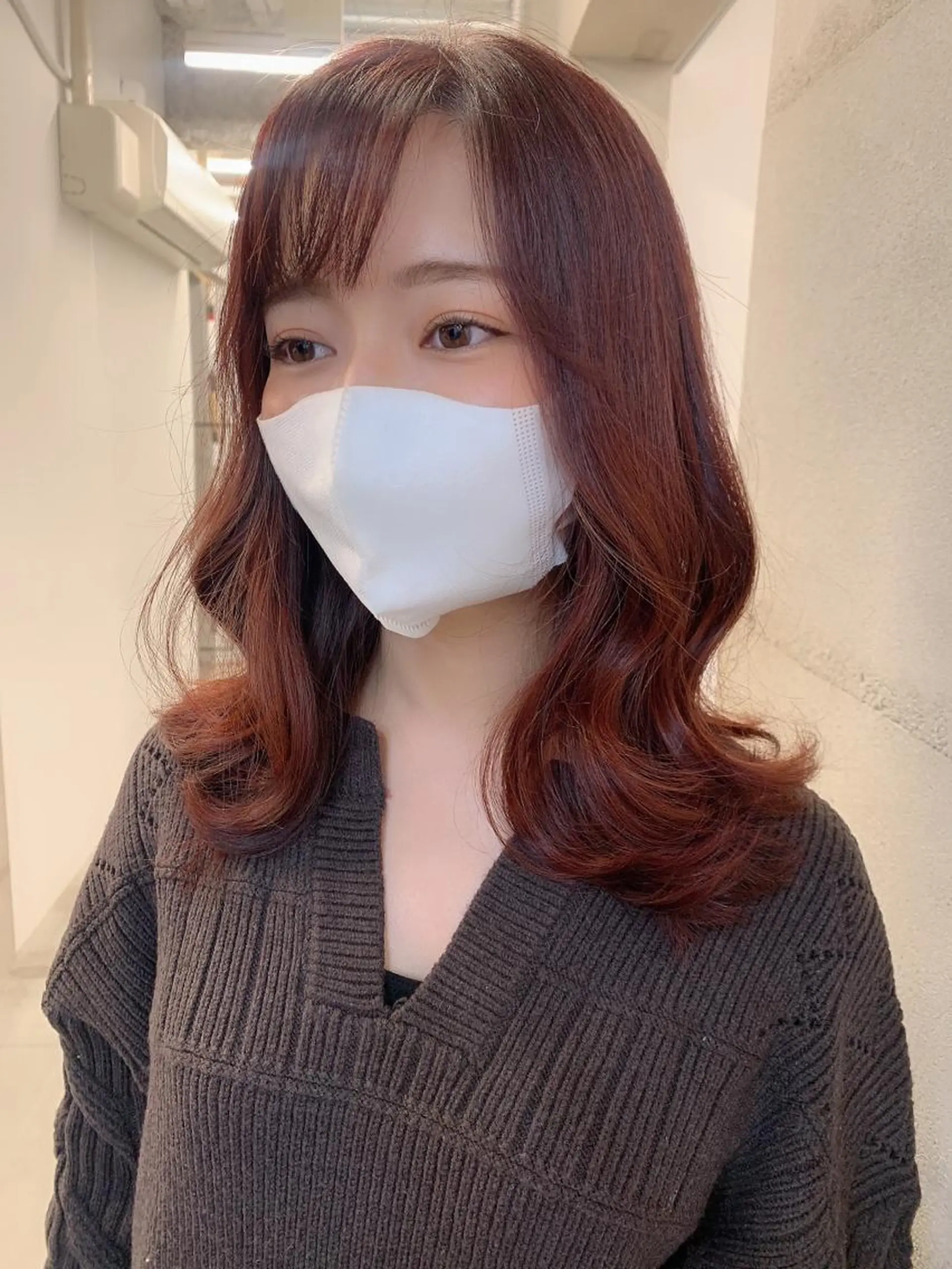 ミディアム カラー ミディアムパーマ ベージュカラー ブリーチ ケアブリーチ ダブルカラー カット ヘアカラー トリートメント 透明感/オリーブ/ グレージュ/YUKAのヘアスタイル