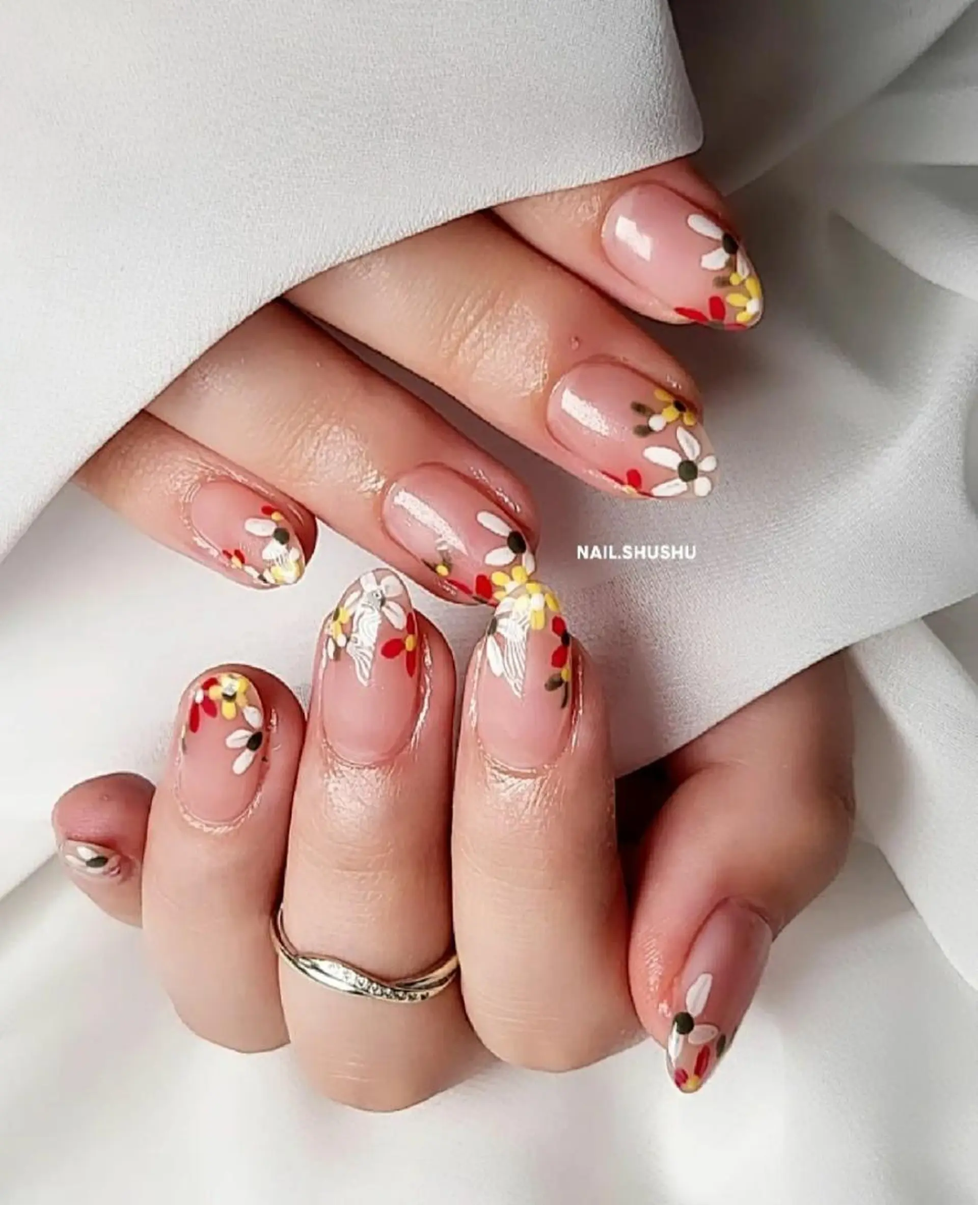 ネイル 持ち込み ニュアンスネイル ワンカラーネイル シンプルネイル 春ネイル 3dパーツ/流行り 👧shushu❤️のネイルデザイン