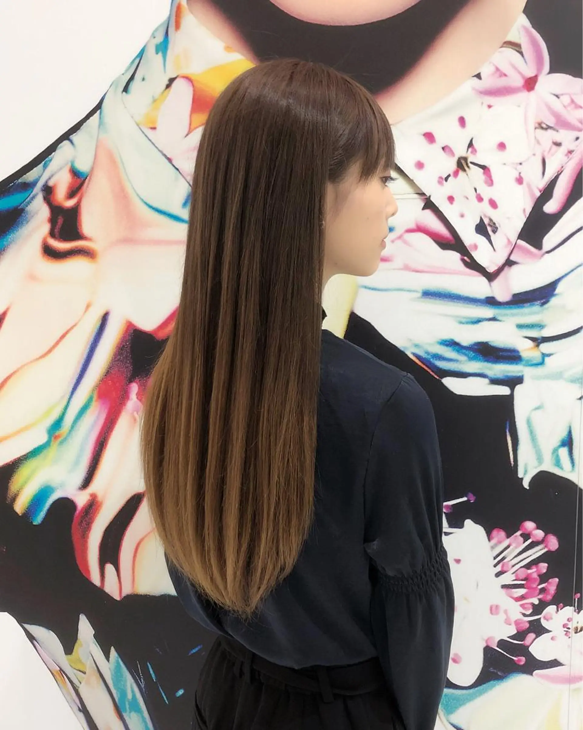 ロング パーマ ロング ストレートパーマ 趙 英来のヘアスタイル