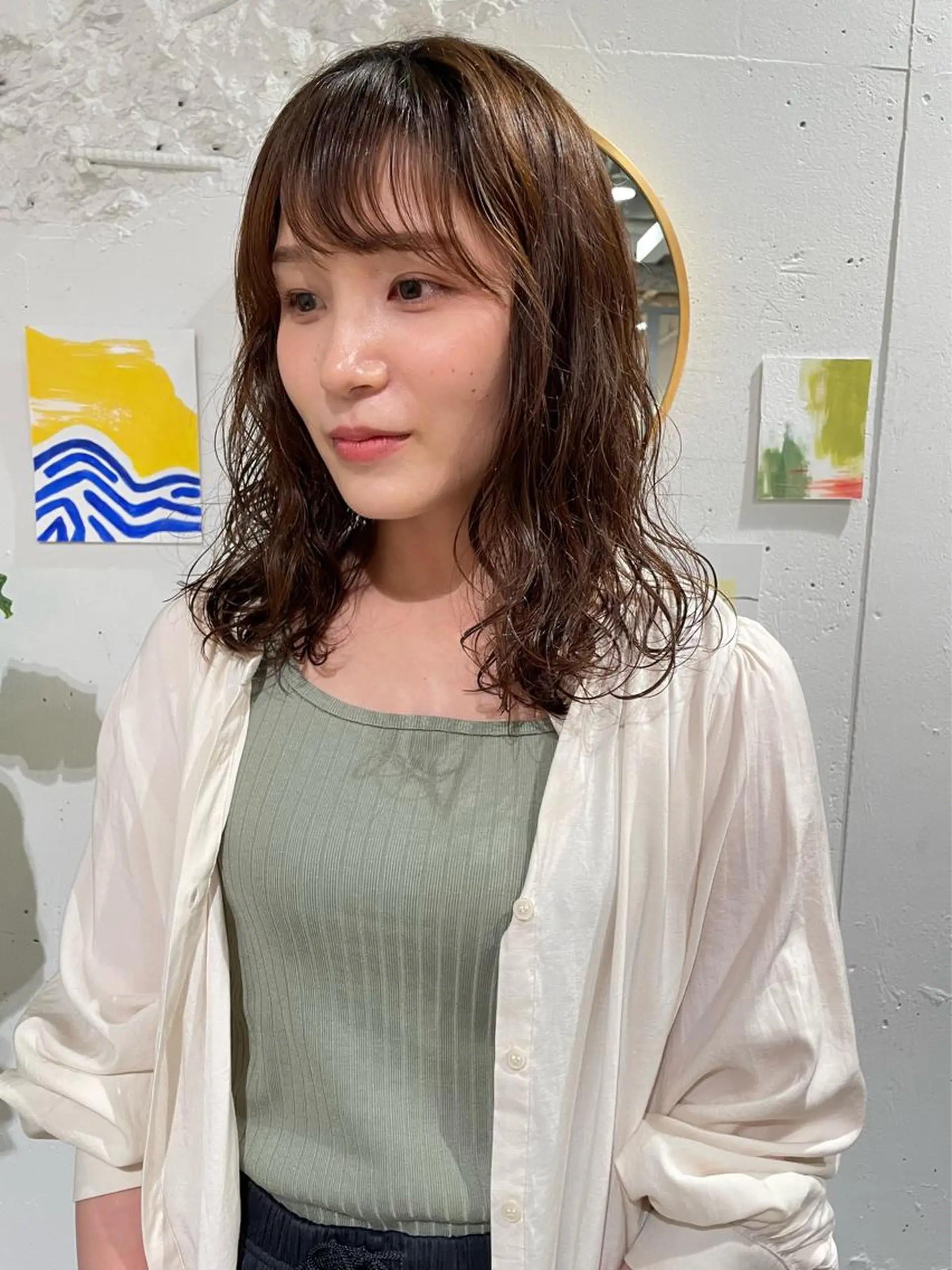 ミディアム パーマ 大角  実希のヘアスタイル