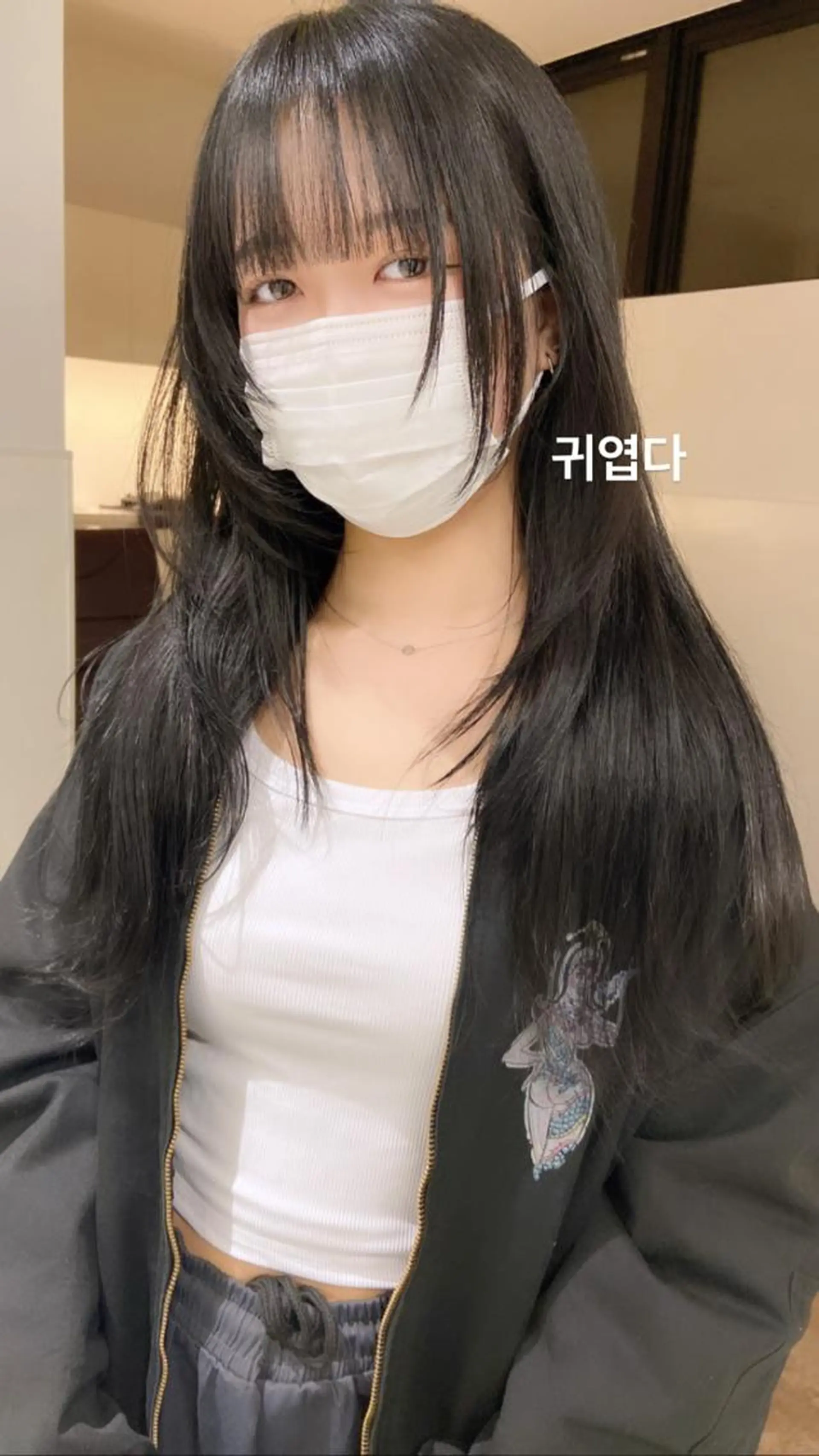 ロング ハッシュカット 韓国風ヘア ウルフカット Amelie yunのヘアスタイル